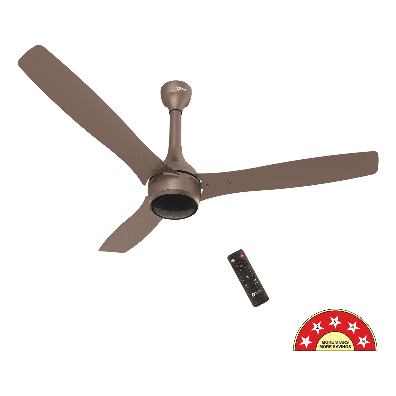 Orient Aeon 5 Star 1200mm 3 Blade BLDC Motor Ceiling Fan with Remote (Antidust, Tangerine Brown)_1