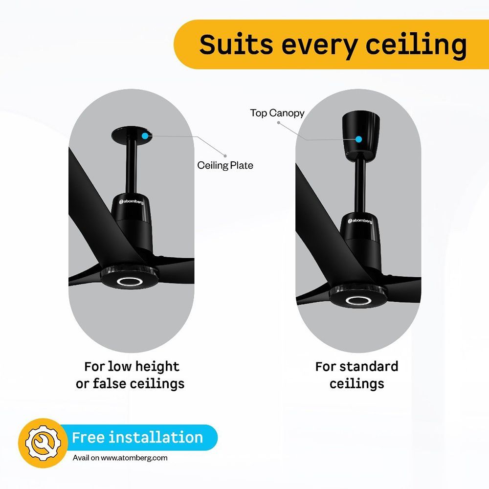 atomberg Aris Contour Smart 5 Star 1200mm 3 Blade BLDC Motor Smart Ceiling Fan with Remote (LED Indicators, Midnight Black) atomberg Aris Contour Smart 5 Star 1200mm 3 Blade BLDC Motor Smart Ceiling Fan with Remote (LED Indicators, Midnight Black)_10
