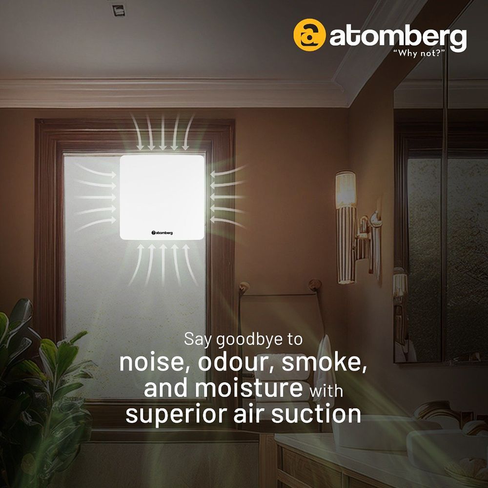 atomberg Studio 6 Inch 150mm Exhaust Fan with BLDC Motor (Low Noise Operation, Gloss White)_3