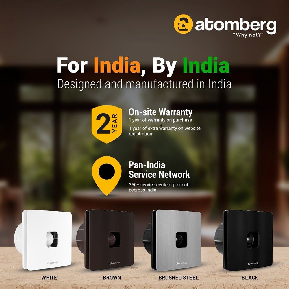 atomberg Studio Plus 6 Inch 150mm Exhaust Fan with BLDC Motor (Low Noise Operation, Gloss Black)_6