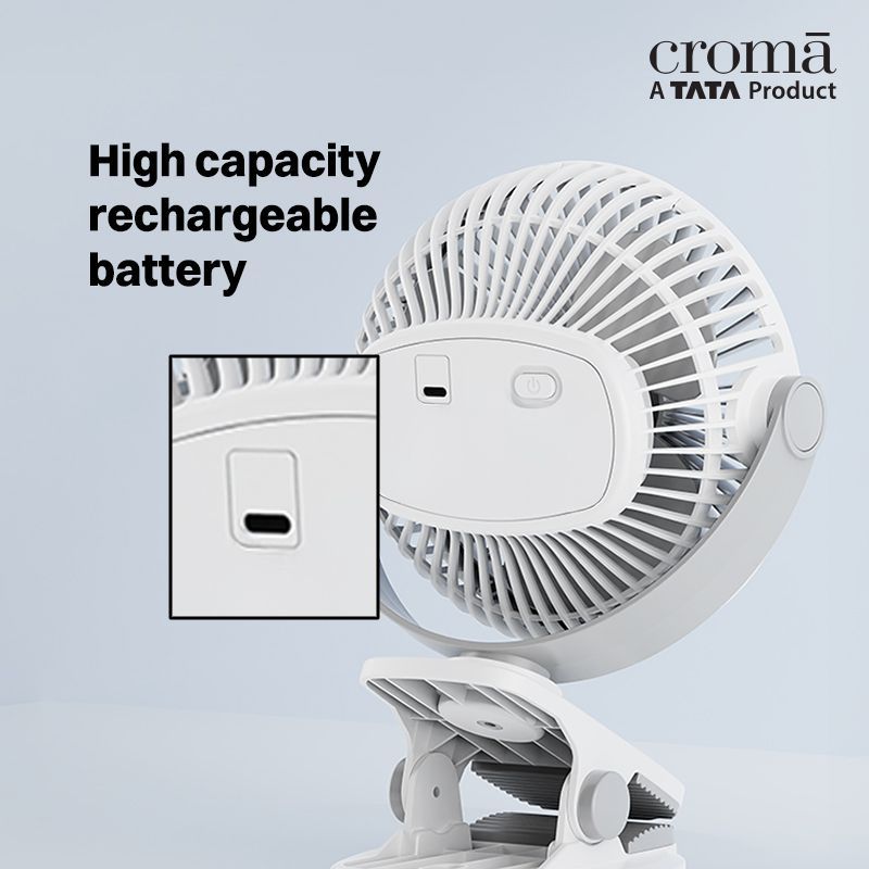 Croma AF2301 3 Blade Rechargeable Fan with 1800 mAh Battery (BLDC Motor, White)_14