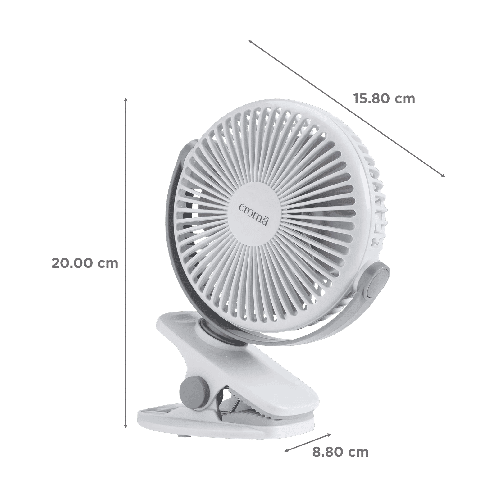 Croma 3 Blade Rechargeable Fan with 1800 mAh Battery (BLDC Motor,2026 model, White)_2