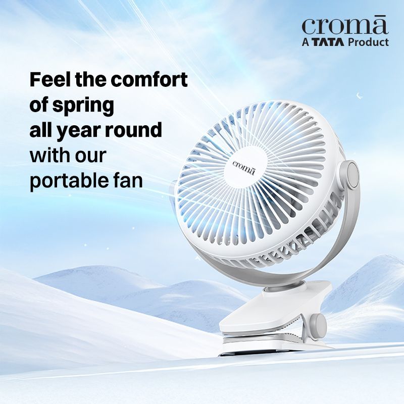 Croma AF2301 3 Blade Rechargeable Fan with 1800 mAh Battery (BLDC Motor, White)_5