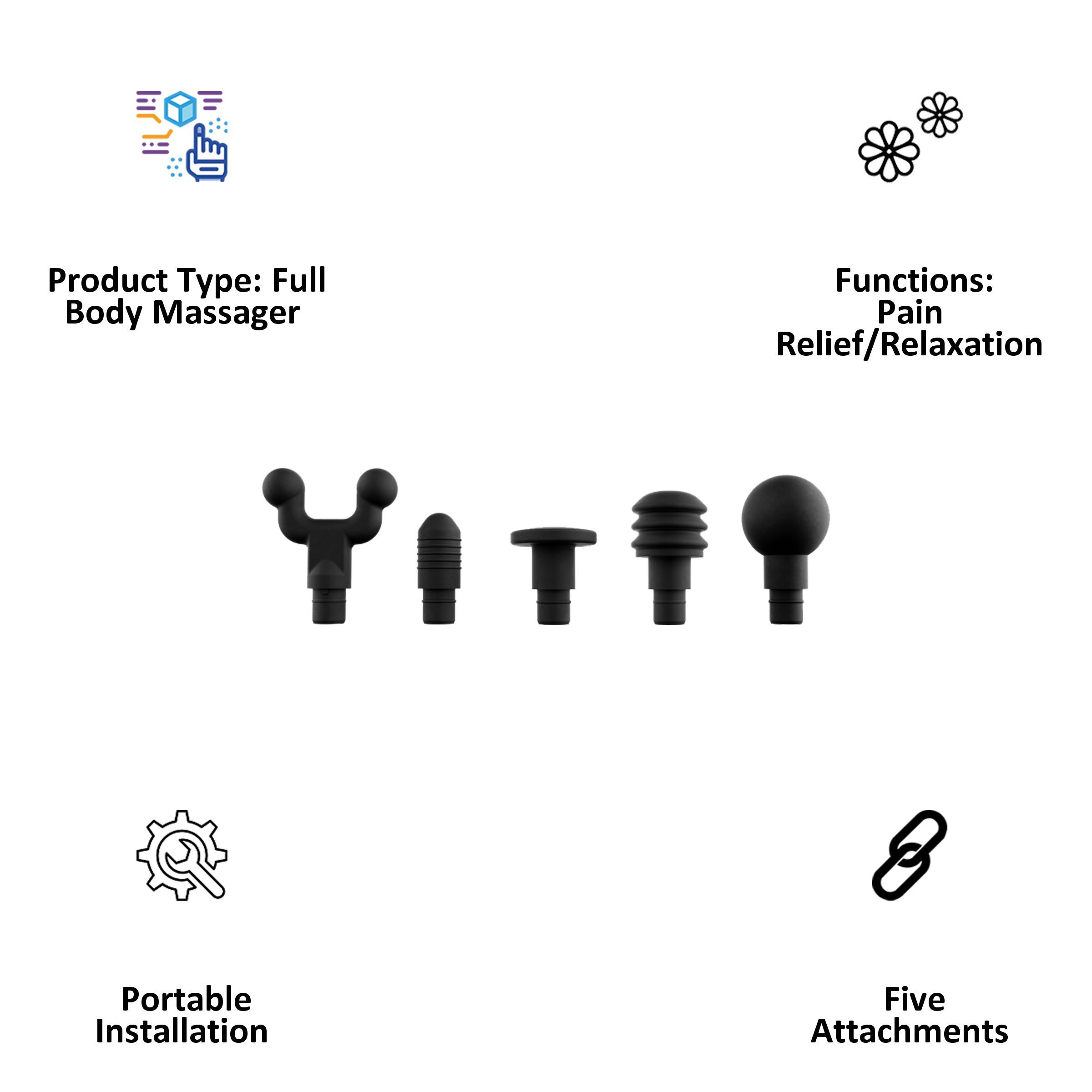 Hyperice Hypervolt Full Body Massager (Five Head Attachments, 101085, Black)_2