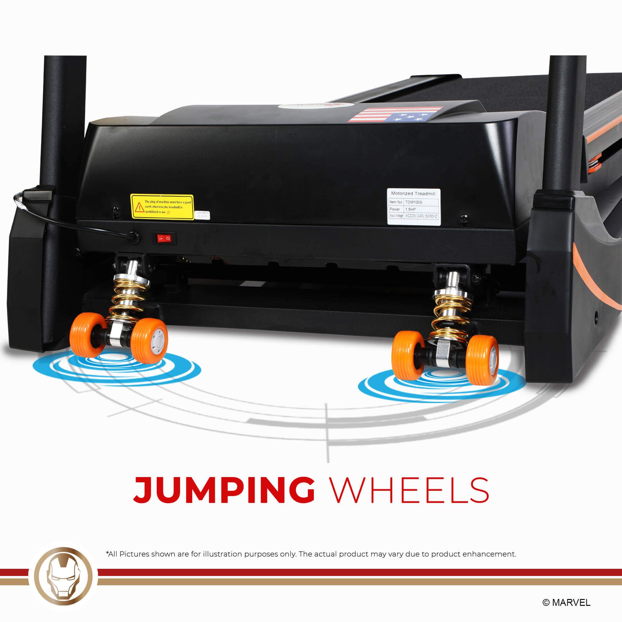 PowerMax 2 HP Foldable Motorized Treadmill (Anti-bacterial Powder Coat Finish, MTM-2500, Red)_4