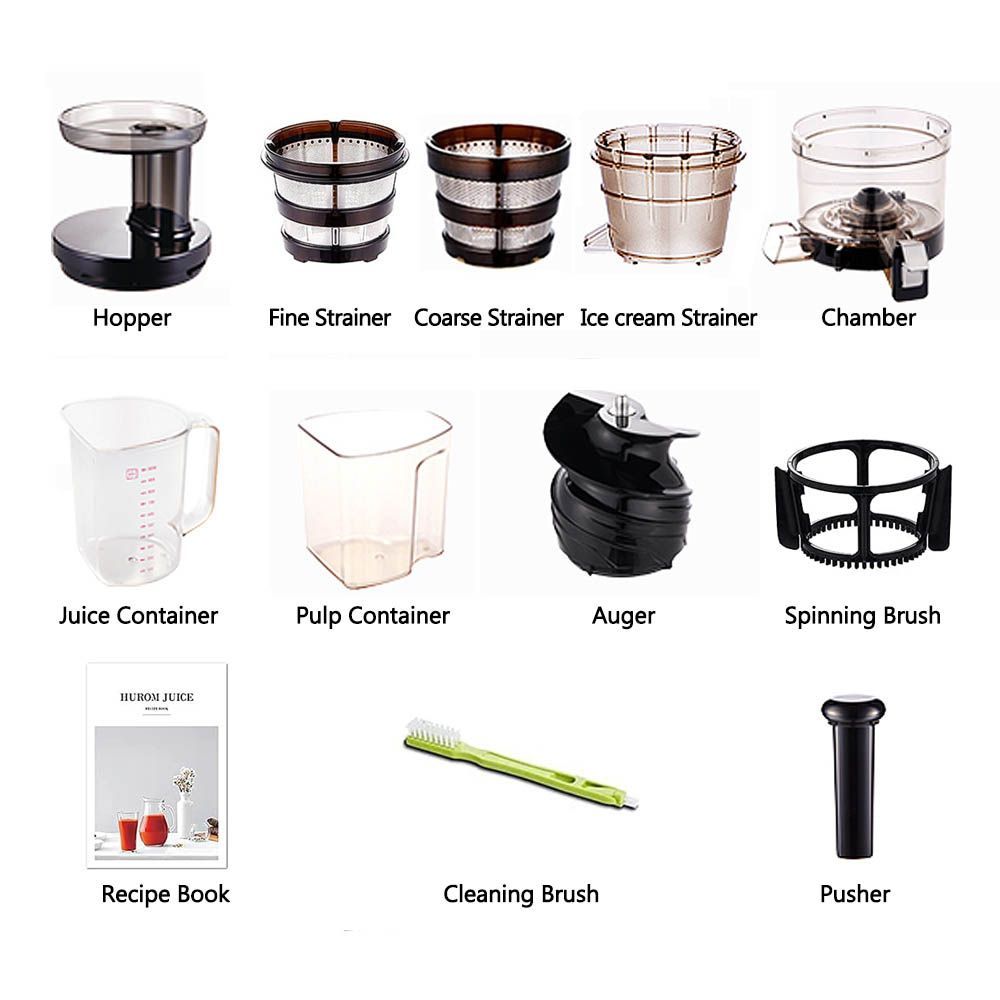 Hurom Classic Series 150 Watt Cold Press Juicer (43 RPM, Slow Squeeze Technology, Dark Grey)_7