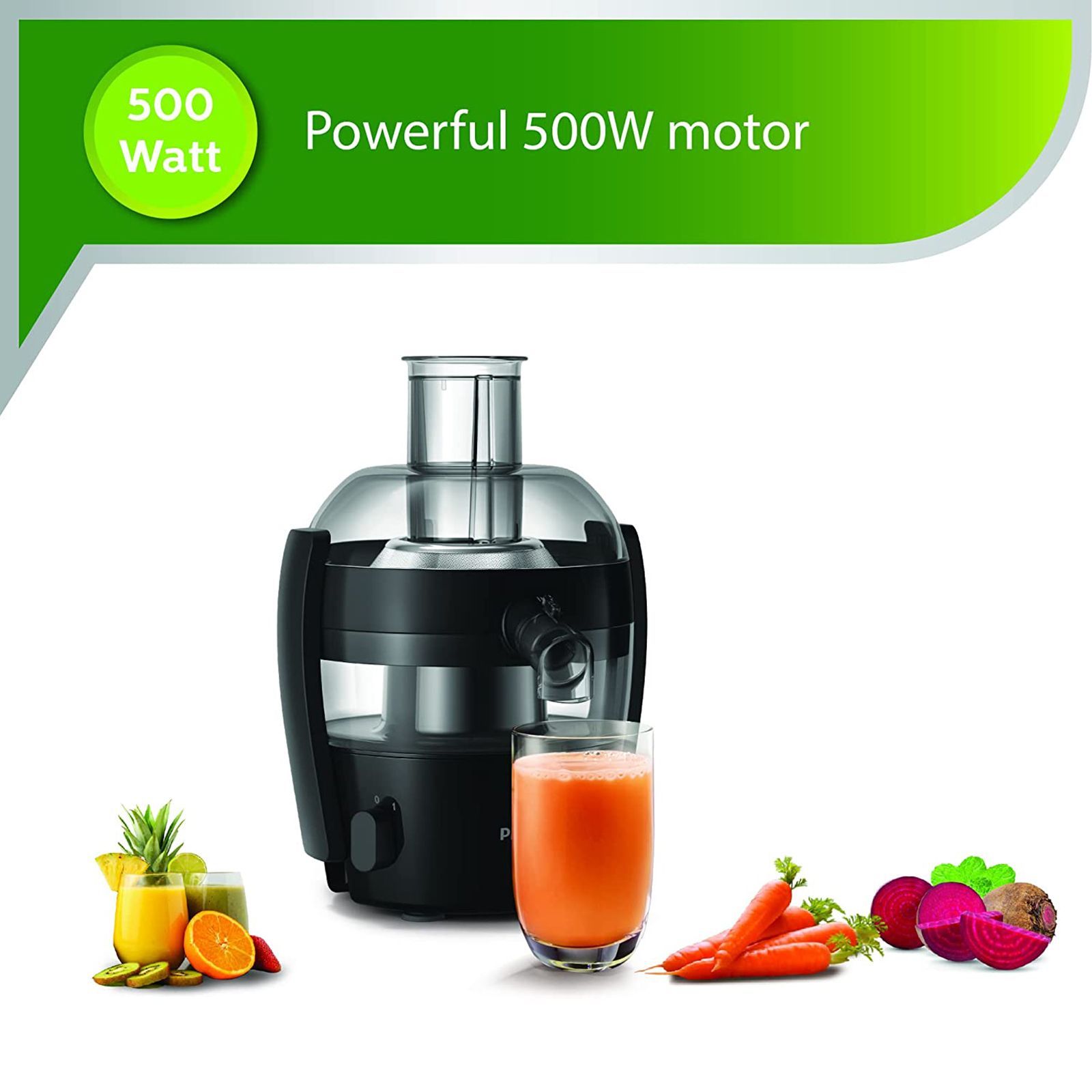 PHILIPS Viva Collection 500 Watt 1 Jar Centrifugal Juicer (QuickClean Technology, Ink Black)_7