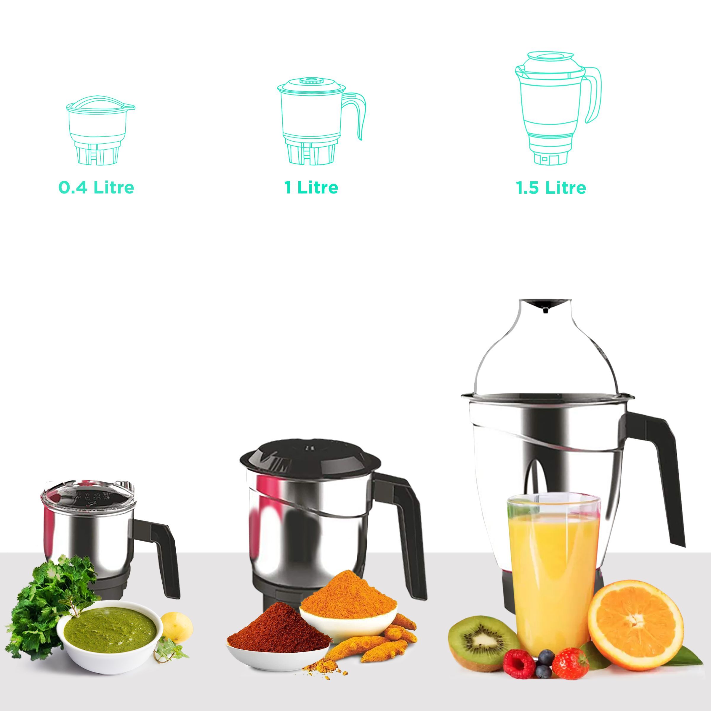 Preethi Galaxy 750 Watt 3 Jars Mixer Grinder (21000 RPM, 3 Speed Control, Pink)_4