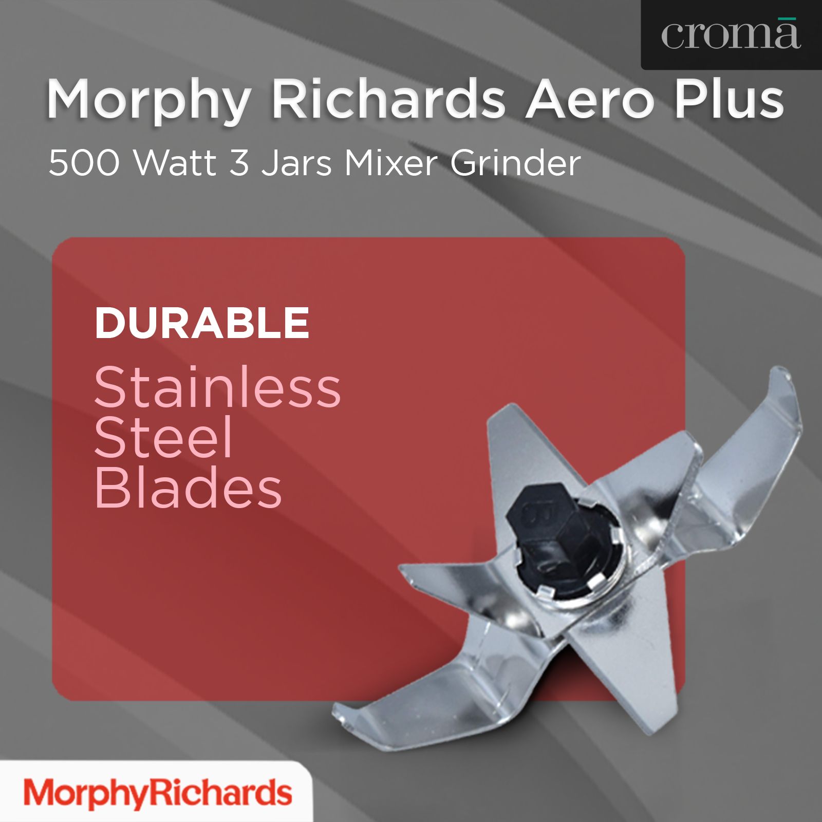 Morphy Richards Aero Plus 500 Watt 3 Jars Mixer Grinder (Overload Protection, Black & Wine)_17