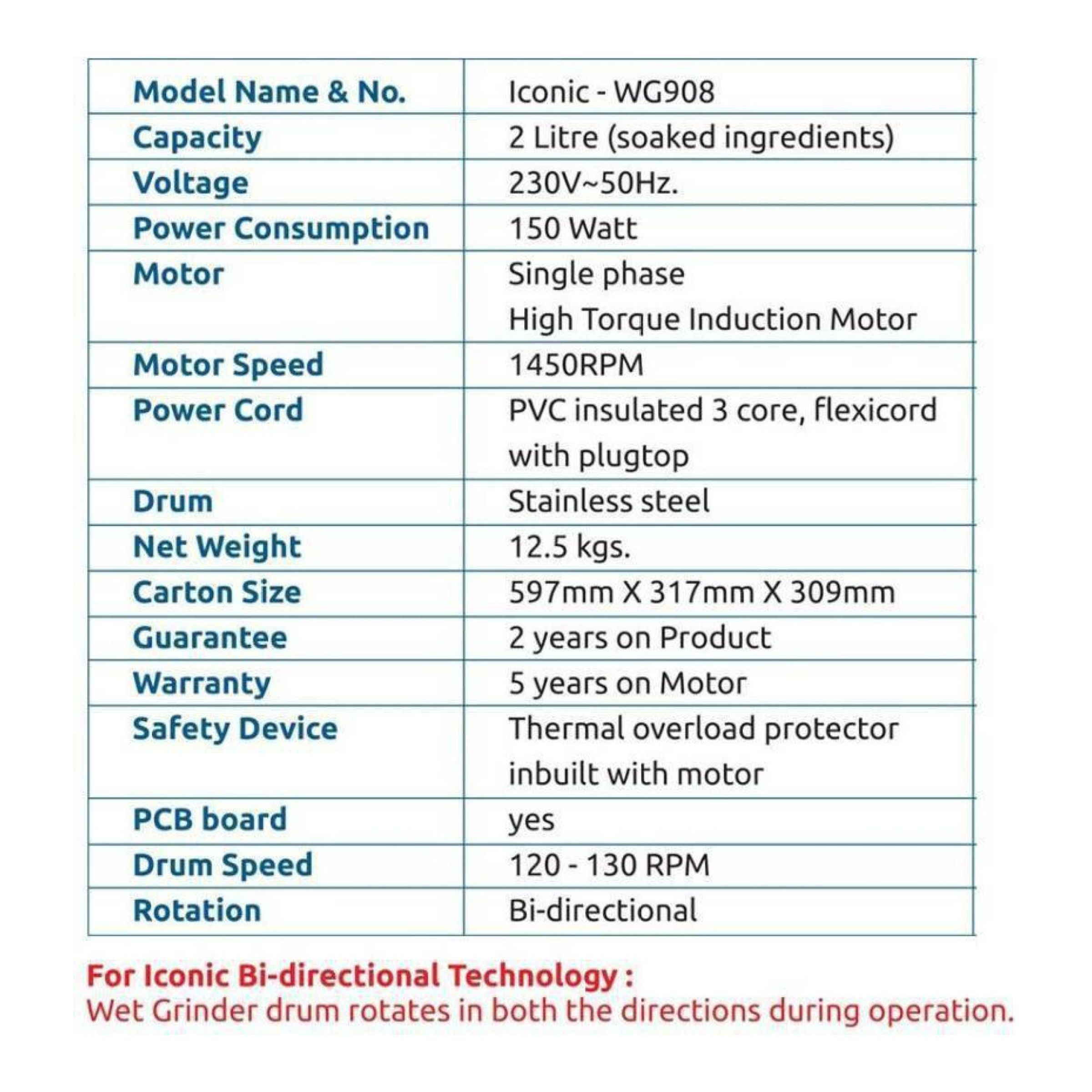 Preethi Iconic 2 Litres 2 Stones Wet Grinder with Atta Kneader (Bi-Directional Grinding Technology, Pink)_5