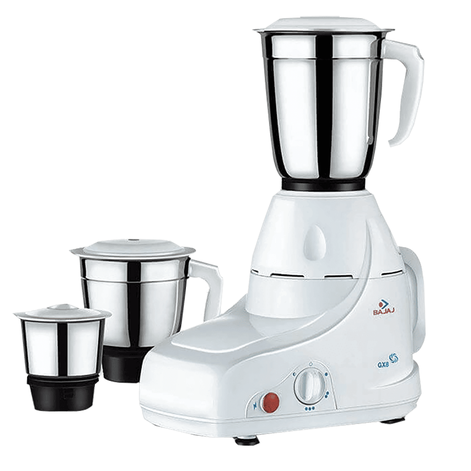 BAJAJ GX 8 500 Watt 3 Jars Mixer Grinder (18000 RPM, Multiple Speed Control, White)_1