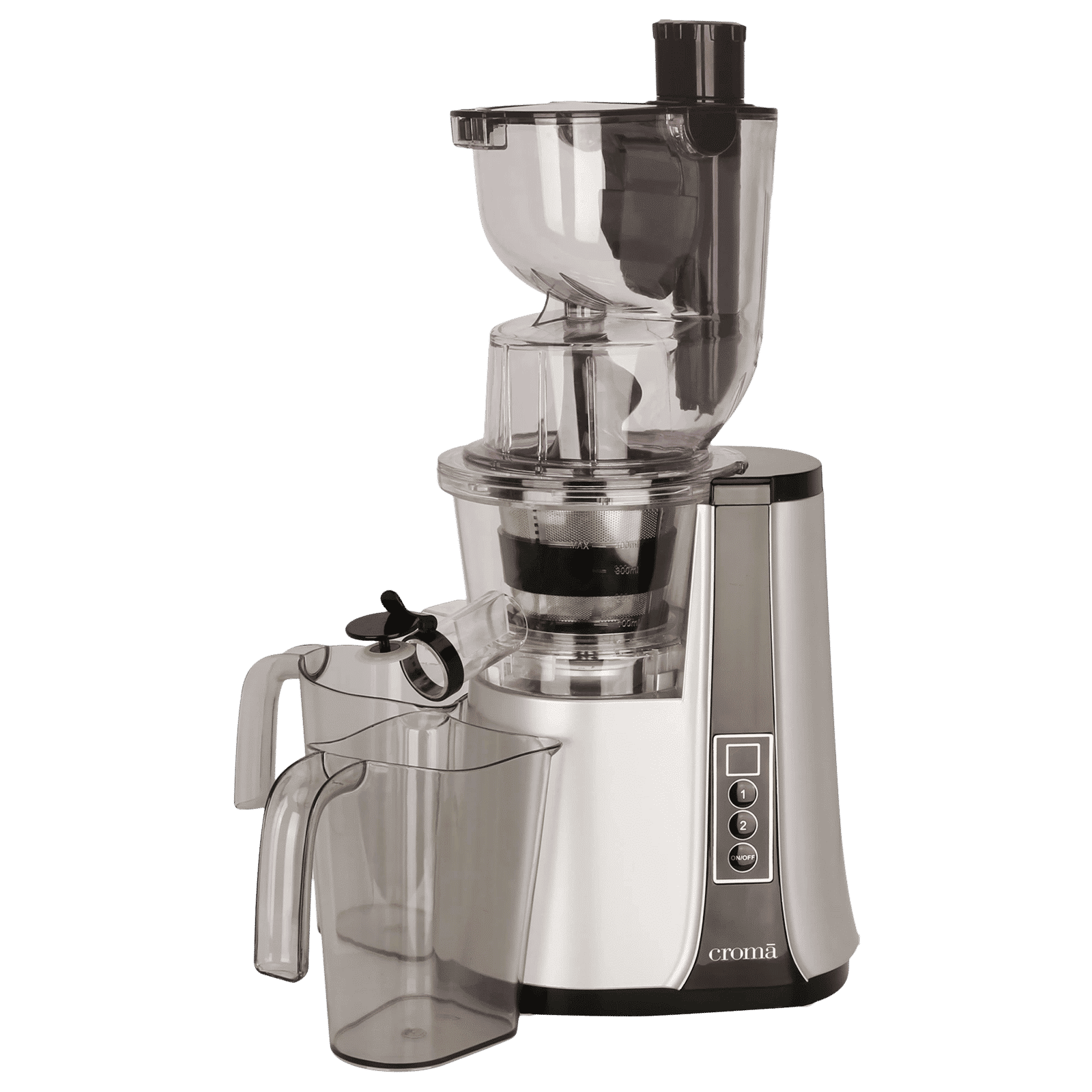Croma 200 Watt Cold Press Slow Juicer (60 RPM, Non-Slip Feet, Silver)_1