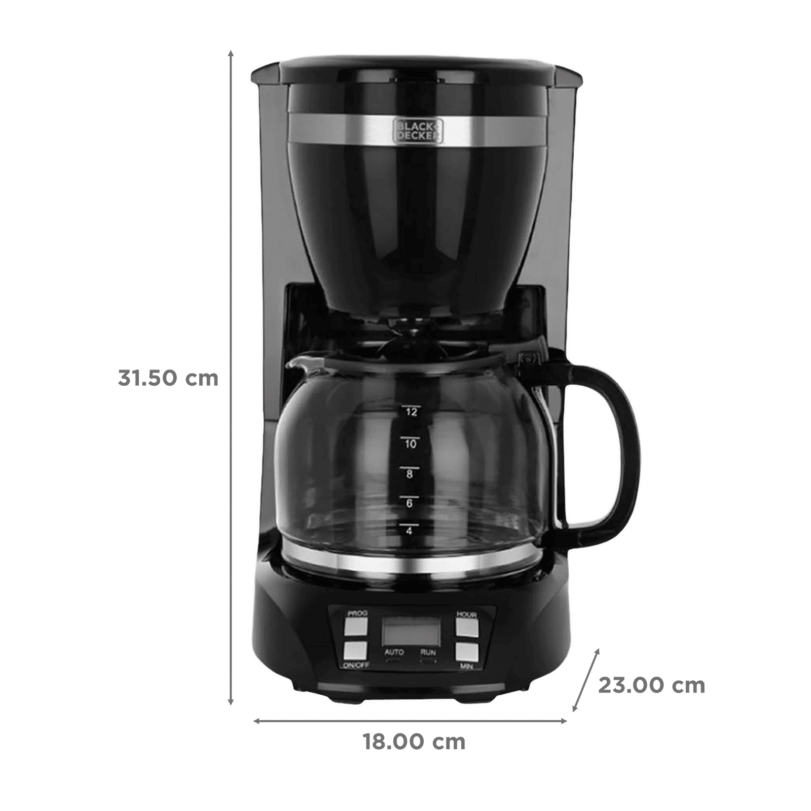BLACK&DECKER BXCM1201IN 900 Watt 12 Cups Automatic Drip Coffee Maker with Keep Warm Function (Black)_2