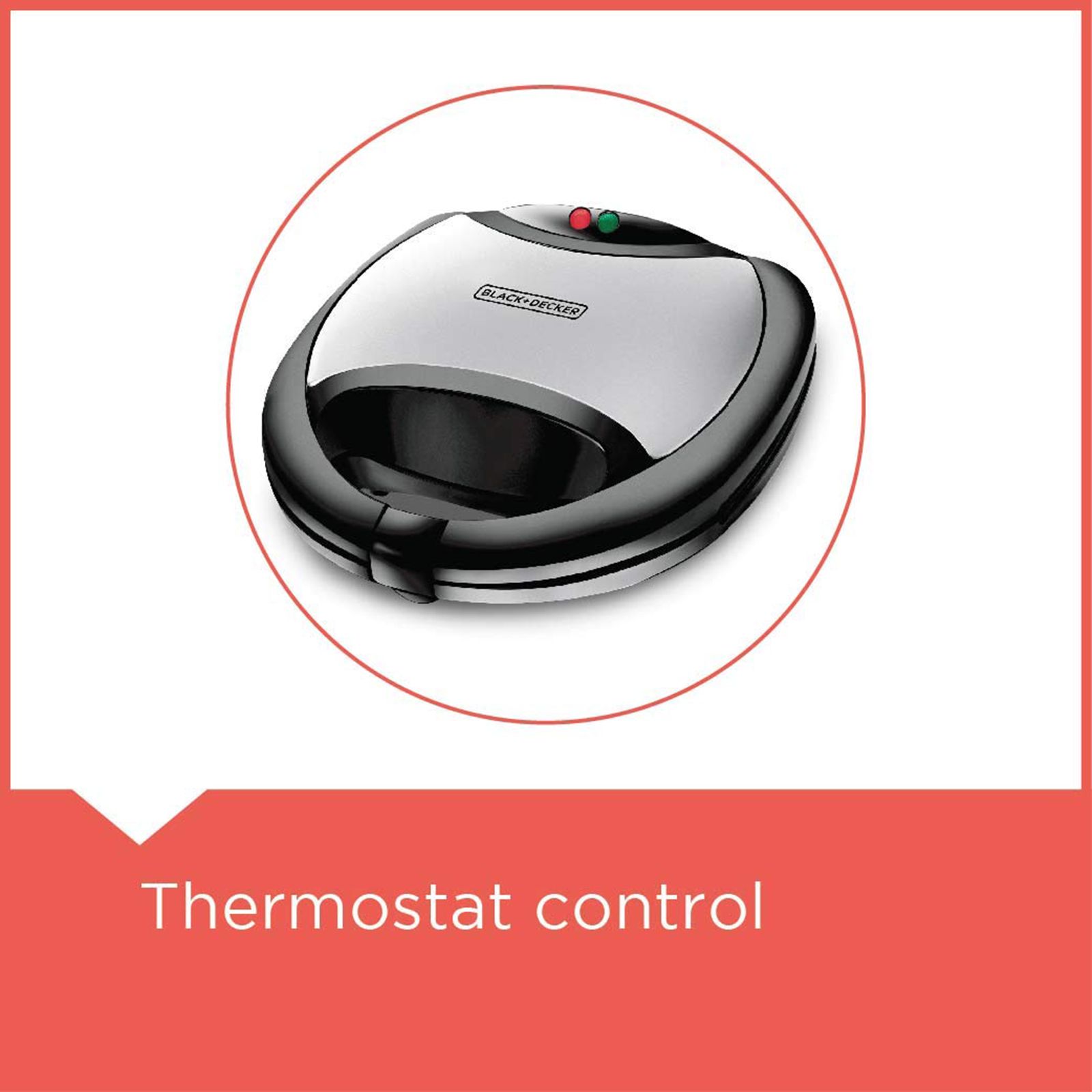 BLACK&DECKER TS2020 750W 2 Slice Sandwich Maker with Thermostat Control (Black & Silver) BLACK&DECKER TS2020 750W 2 Slice Sandwich Maker with Thermostat Control (Black & Silver)_6