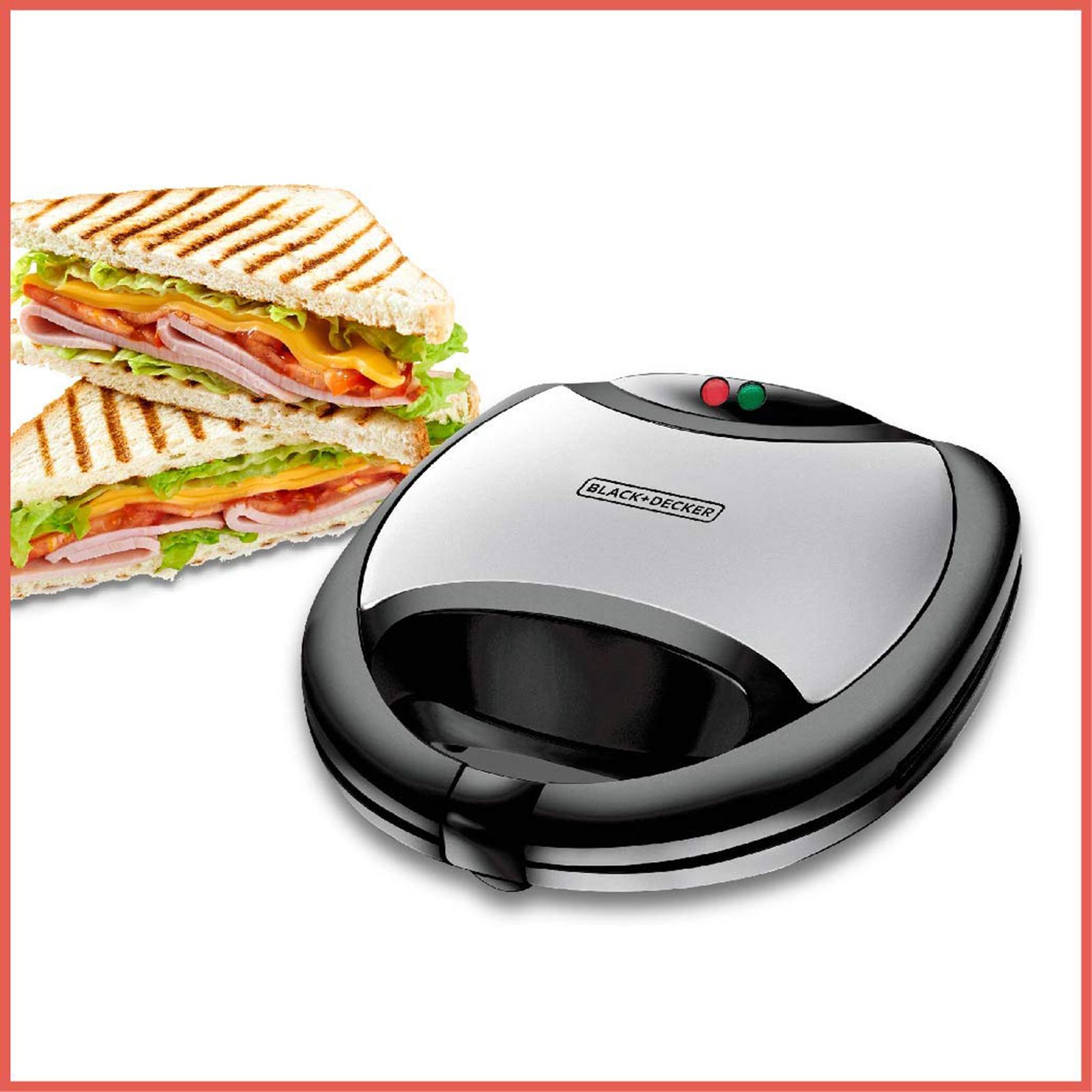 BLACK&DECKER TS2020 750W 2 Slice Sandwich Maker with Thermostat Control (Black & Silver) BLACK&DECKER TS2020 750W 2 Slice Sandwich Maker with Thermostat Control (Black & Silver)_8