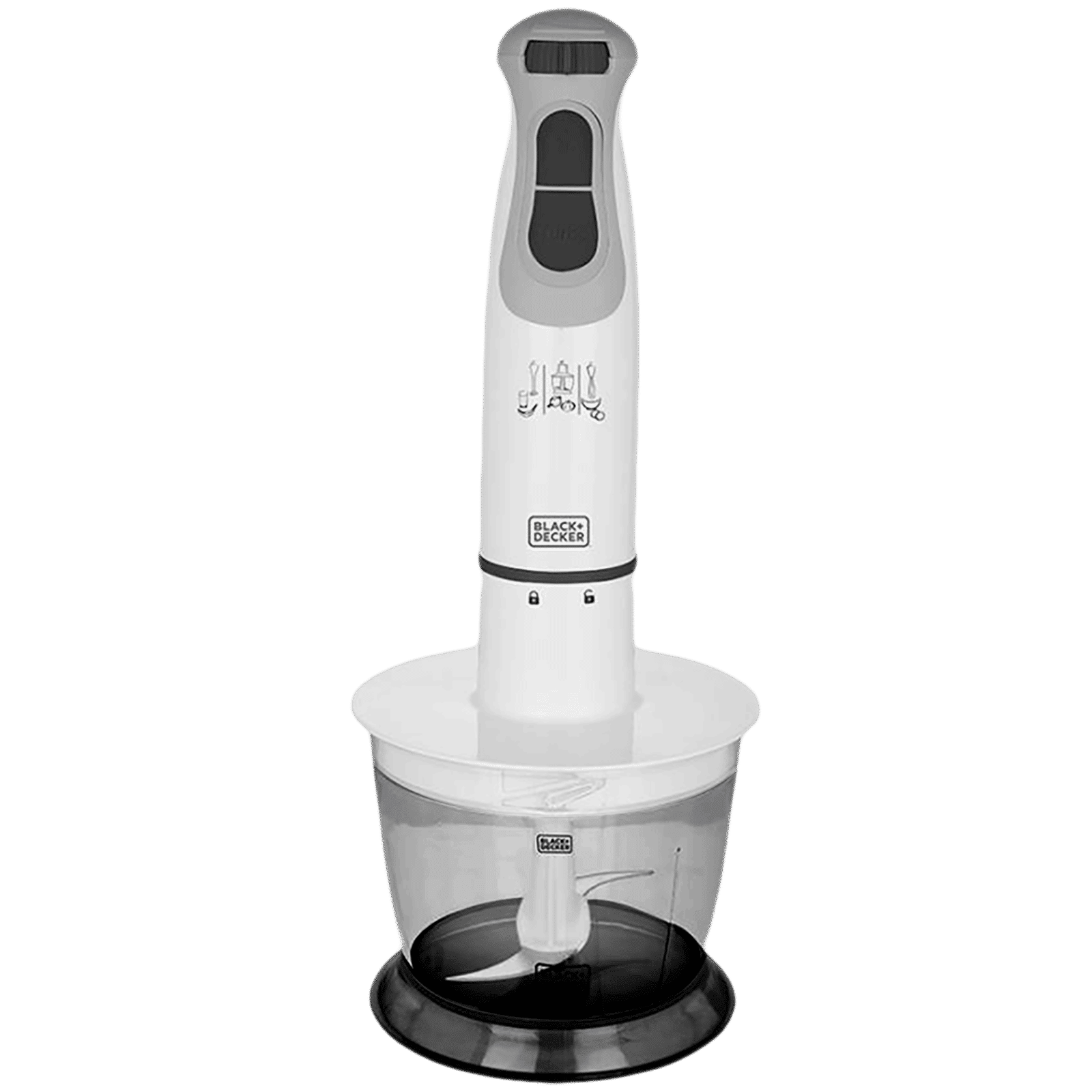 BLACK&DECKER 600 Watt 3 Speed Hand Blender with 3 Attachments (Durable & Sturdy Body, White) BLACK&DECKER 600 Watt 3 Speed Hand Blender with 3 Attachments (Durable & Sturdy Body, White)_4