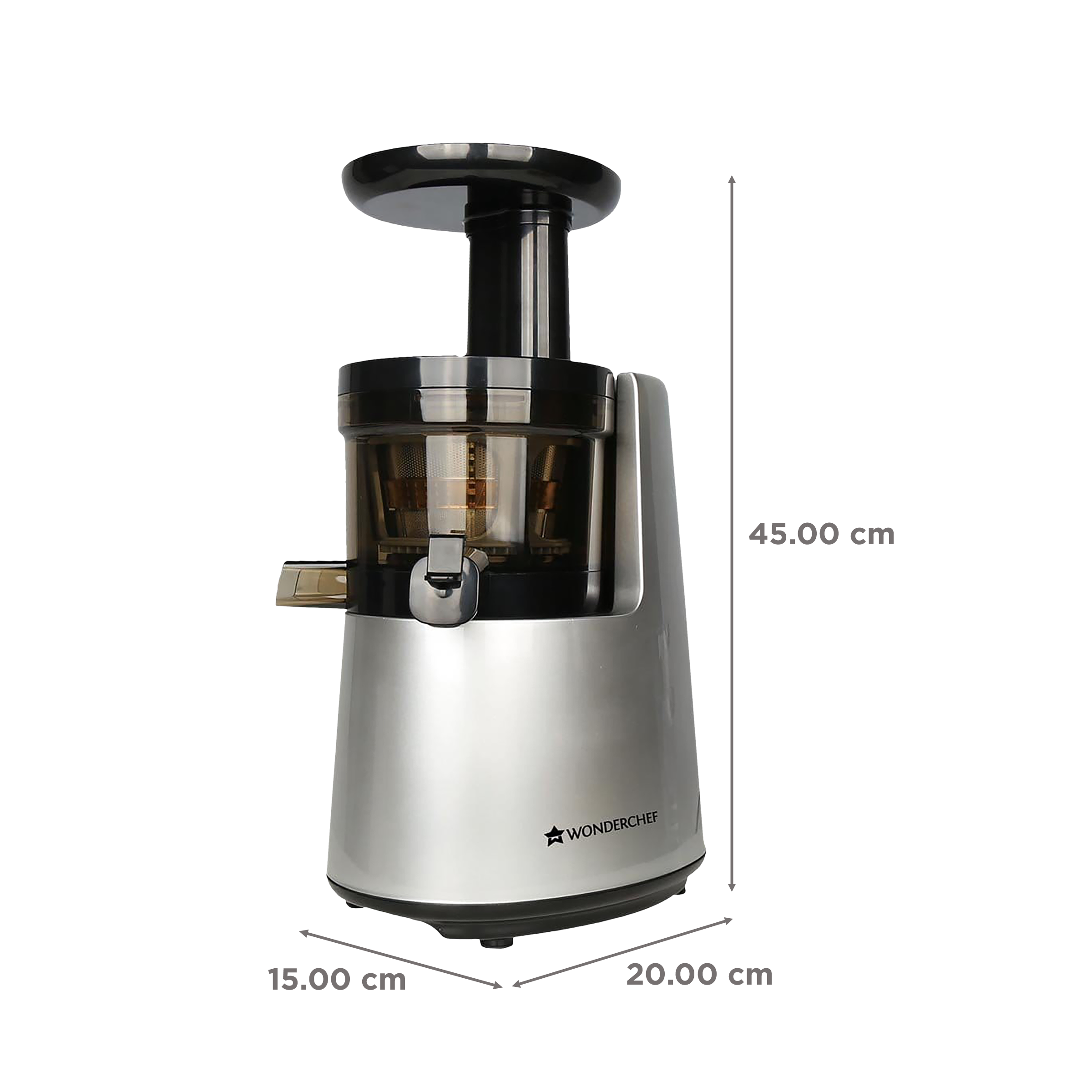 WONDERCHEF V6 240 Watt 2 Jars Cold Press Slow Juicer (Dishwasher Safe, Black/Silver)_3