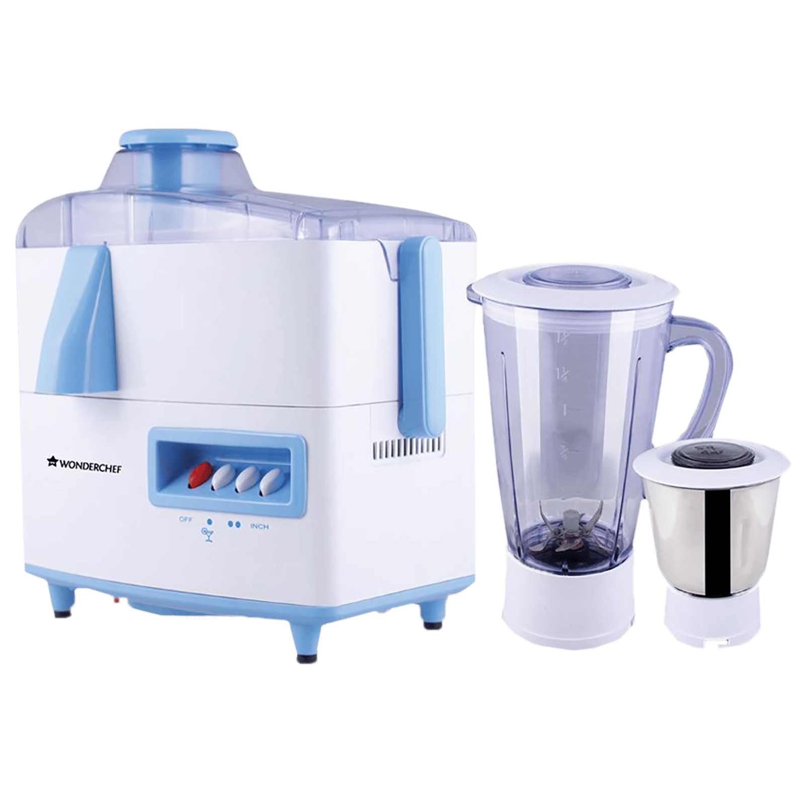 WONDERCHEF Cortina 500 Watt 2 Jars Juicer Mixer Grinder (Auto Shut Off Protection, White/Blue)_1