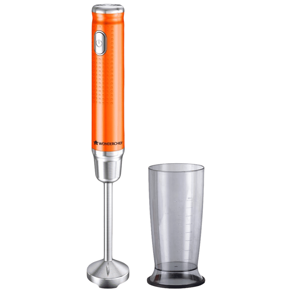 WONDERCHEF Regalia 350 Watt Hand Blender with 3 Attachments (Silent DC Motor, Orange)_4