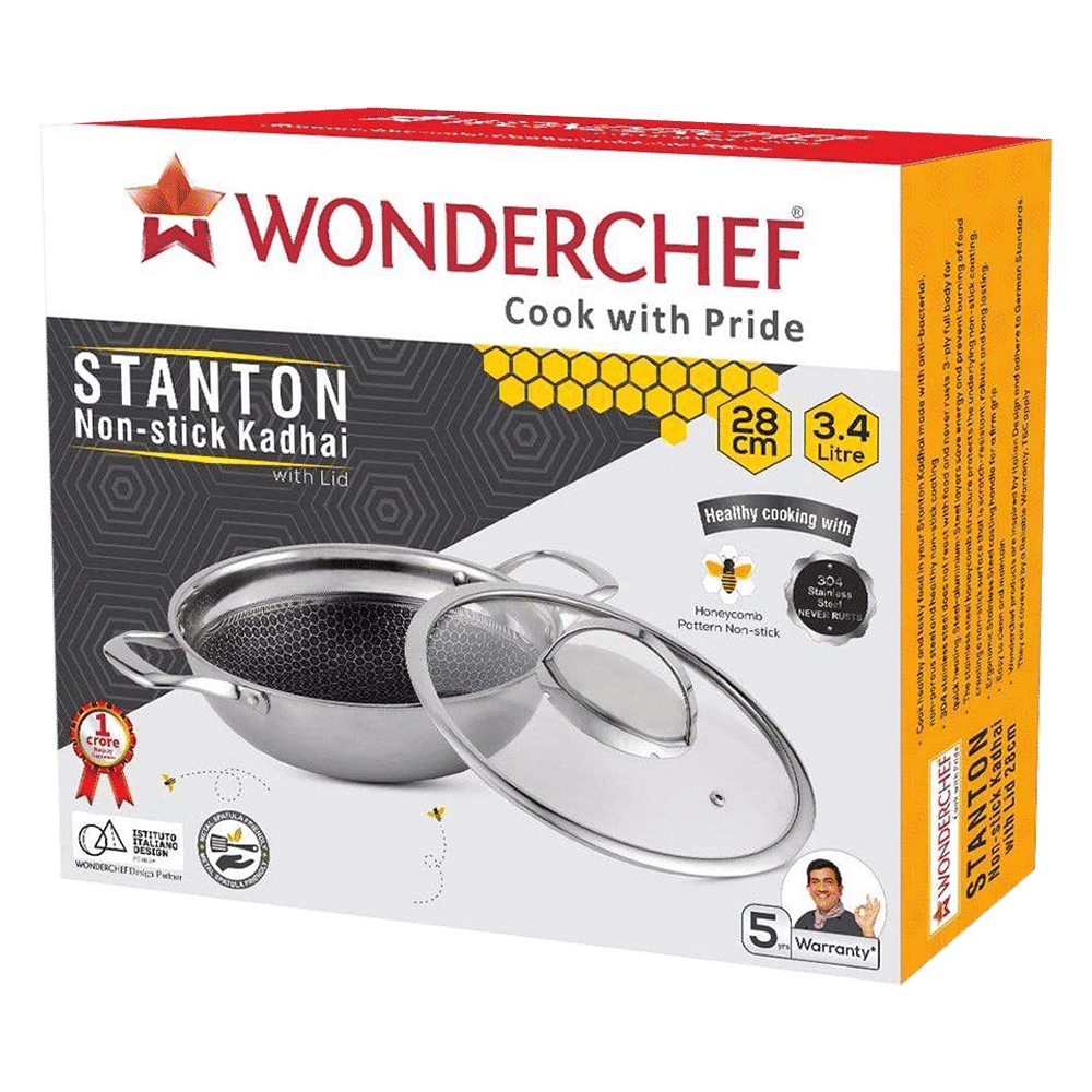 WONDERCHEF Stanton Wok with Lid (304 Stainless Steel Body, 63152779, Silver)_14