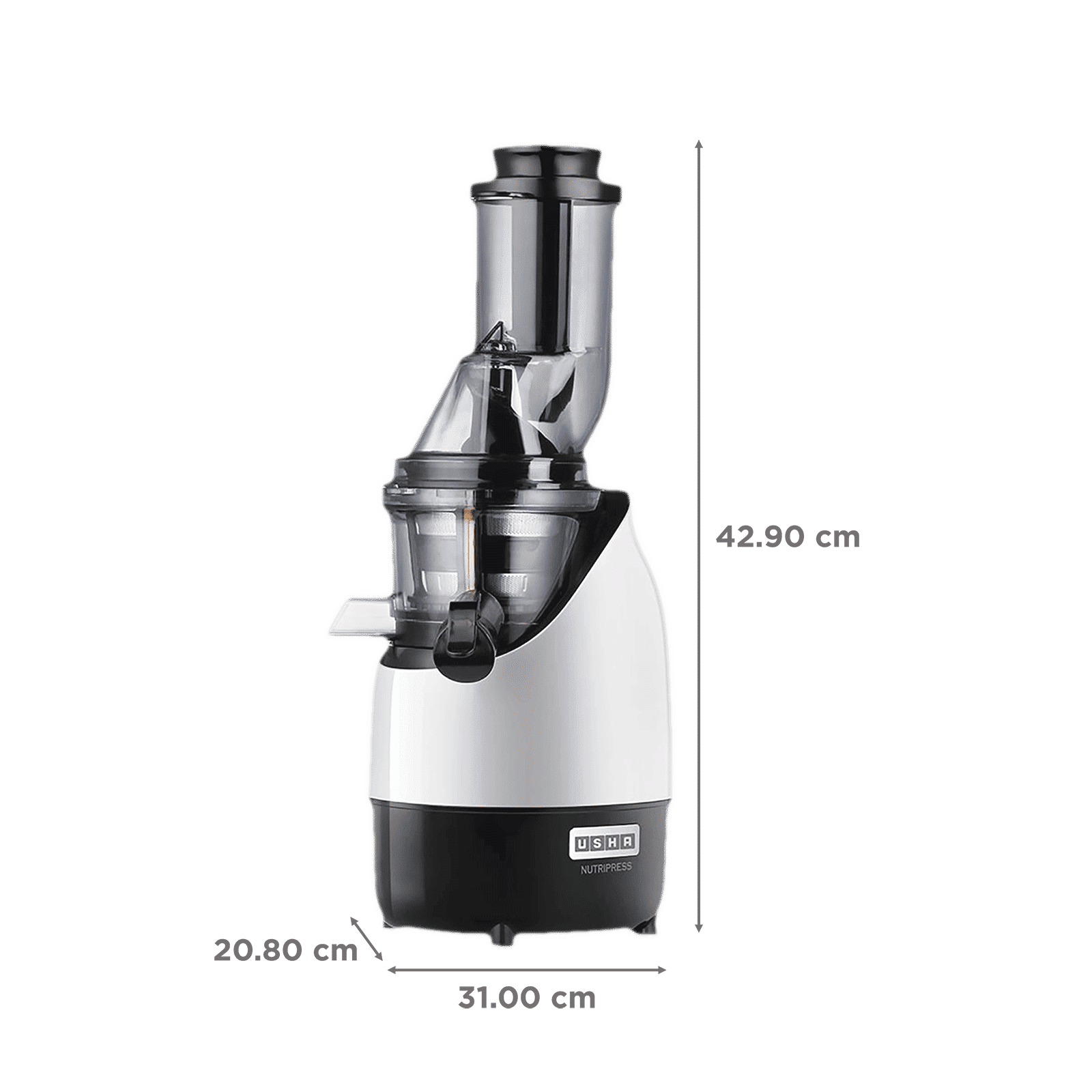 USHA NutriPress 200 Watt Cold Press Juicer (67 RPM, Low Temperature Technology, Black/White)_3
