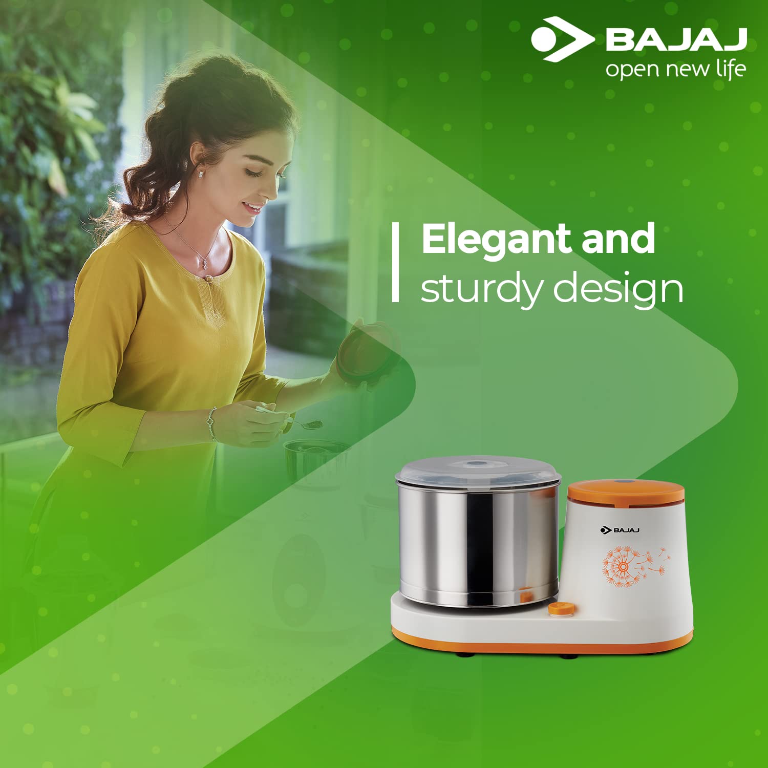 BAJAJ WX1 2 Litres 2 Stones Wet Grinder (Powerful Motor, White/Orange) BAJAJ WX1 2 Litres 2 Stones Wet Grinder (Powerful Motor, White/Orange)_7