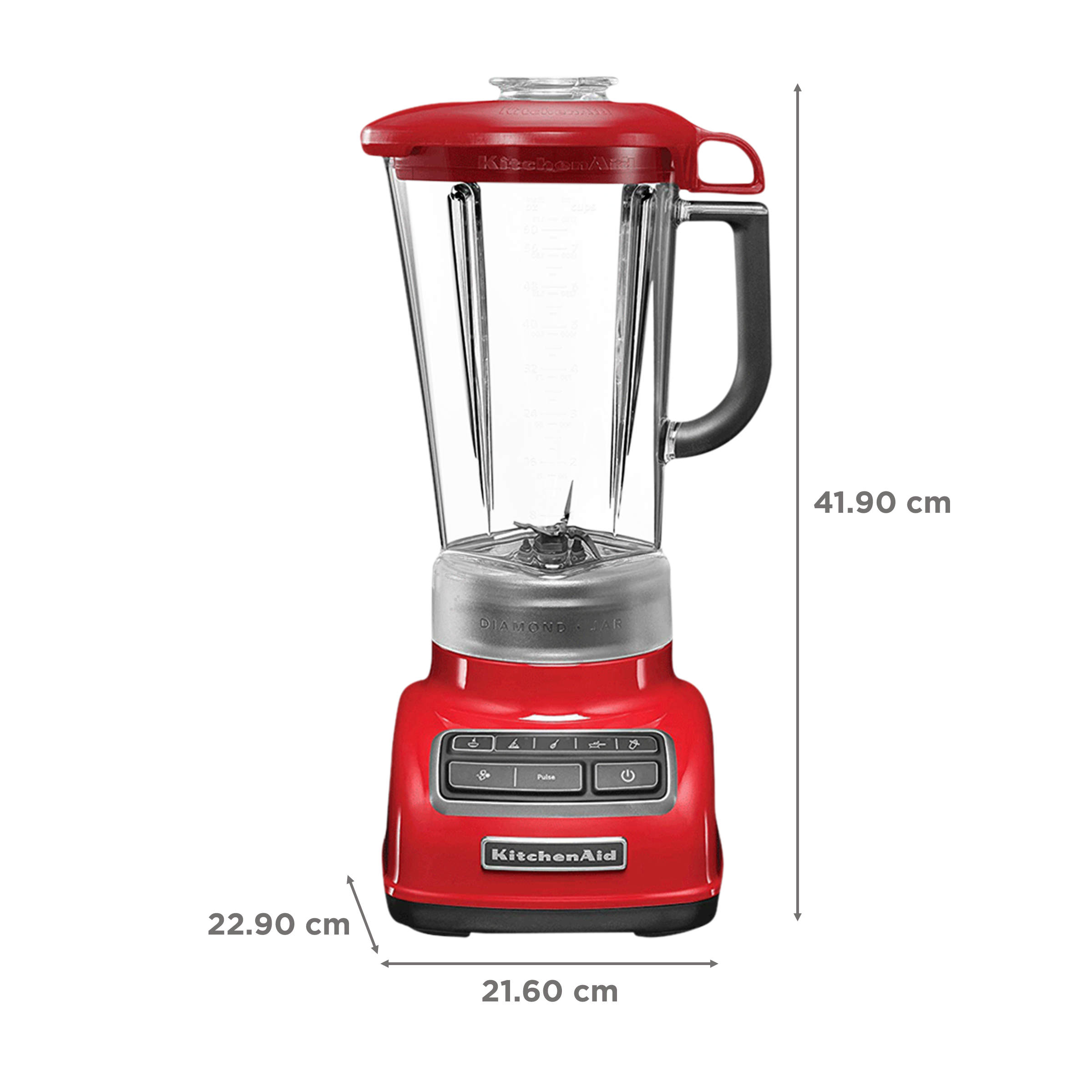 KitchenAid Artisan 550 Watt 1 Jar Diamond Blender (11500 RPM, Intelli-Speed Motor Control, Empire Red)_3