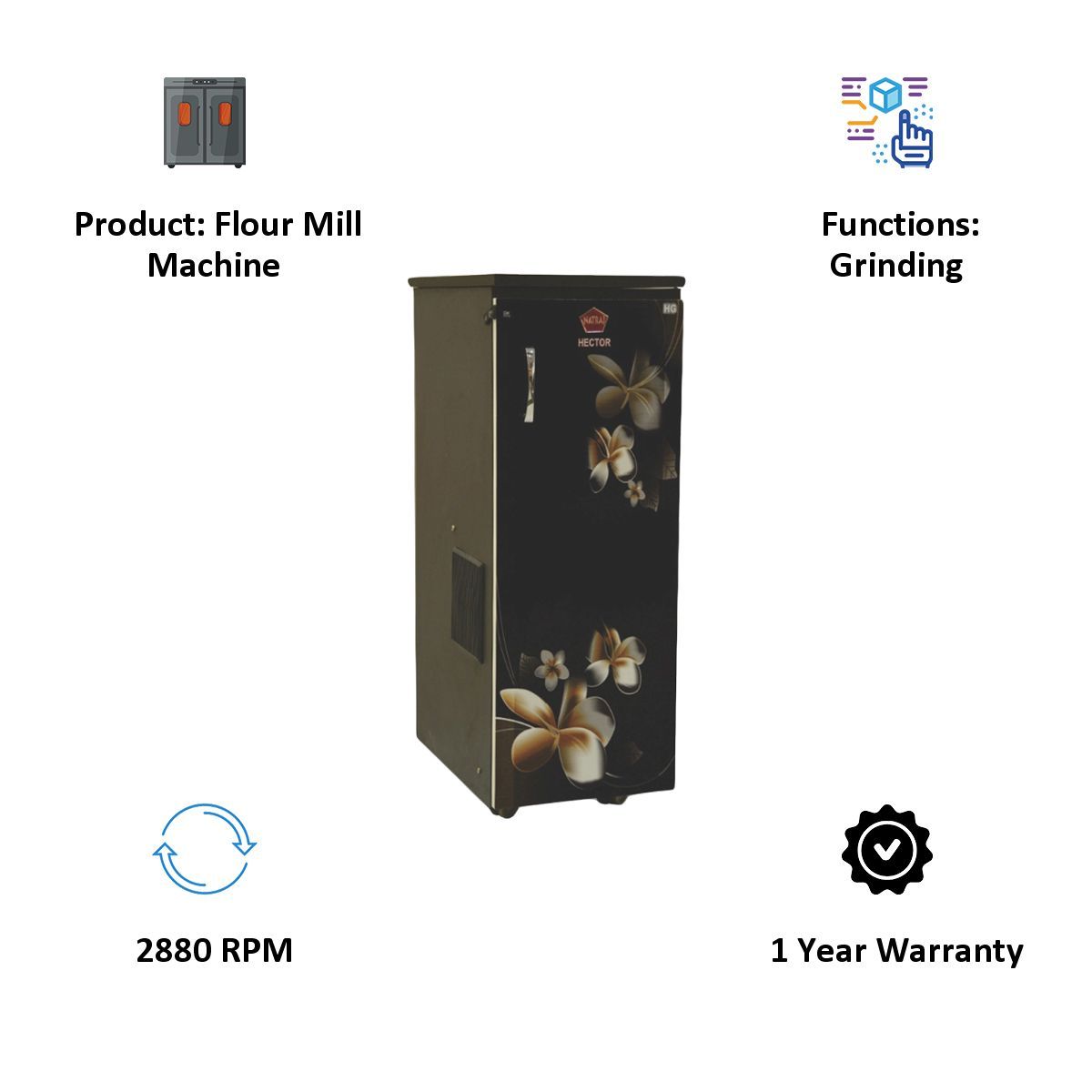 Natraj Hector Flour Mill Machine (Black) Natraj Hector Flour Mill Machine (Black)_3