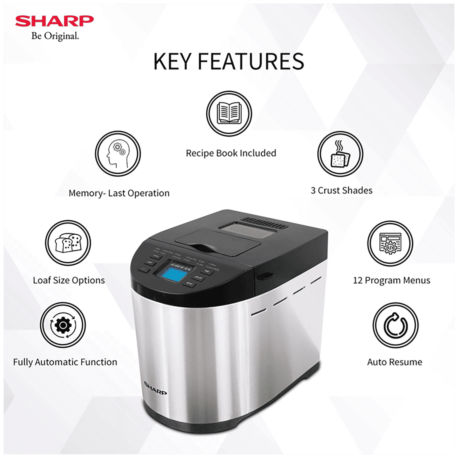 SHARP Automatic Bread Maker (PE-105-CS, Silver)_7