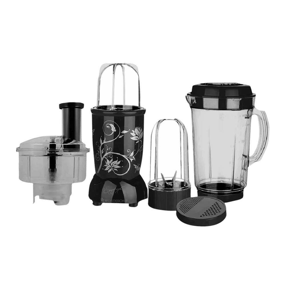 WONDERCHEF Nutri-Blend Compact 400 Watt Food Processor with 4 Blades (Black)_1