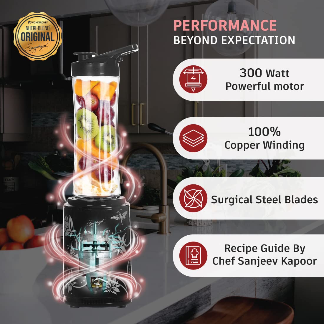 WONDERCHEF Nutri-Blend Personal 300 Watt 1 Jar Blender (One Touch Operation, Black) WONDERCHEF Nutri-Blend Personal 300 Watt 1 Jar Blender (One Touch Operation, Black)_5