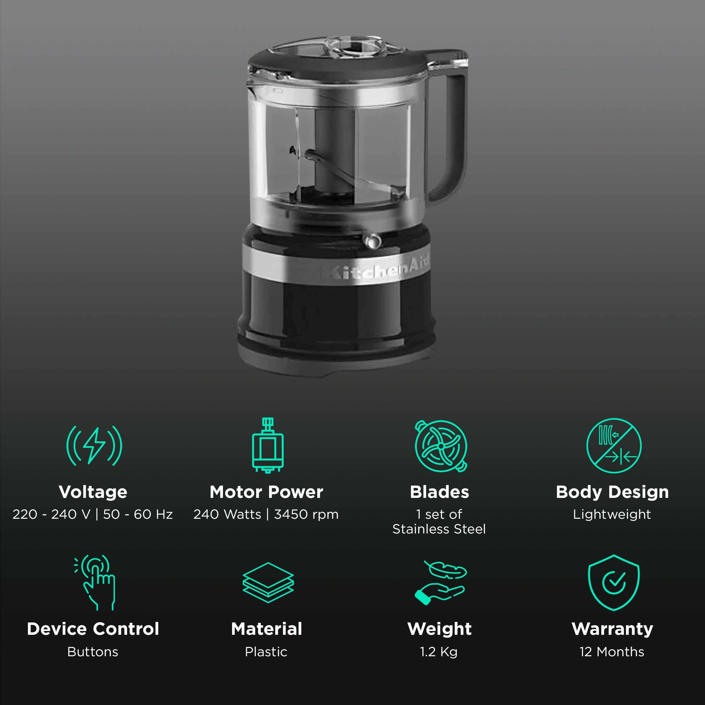 KitchenAid 240 Watt Food Chopper (Onyx Black) KitchenAid 240 Watt Food Chopper (Onyx Black)_2