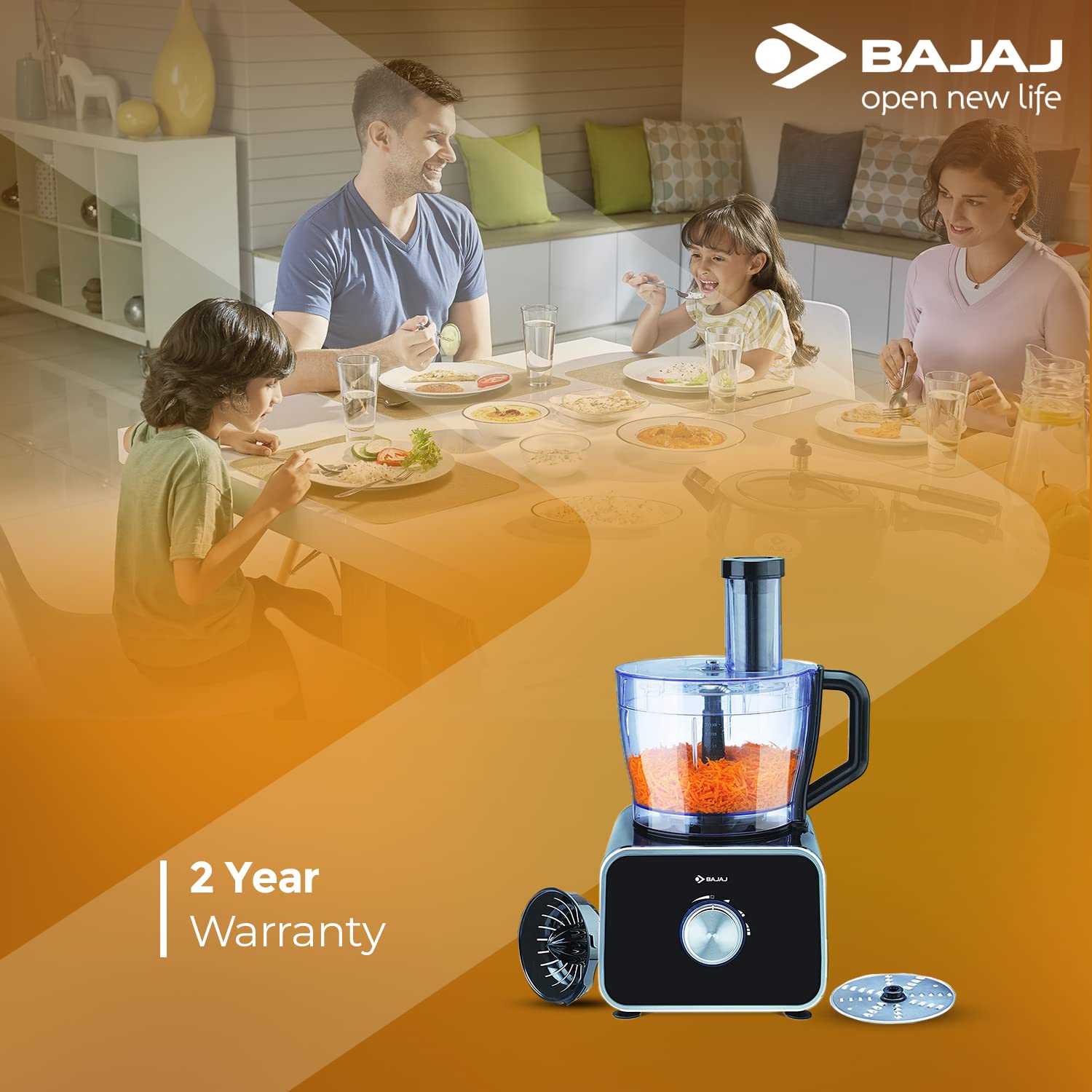 BAJAJ FX 1000 DLX 1000 Watt Food Processor with 6 Blades (Black)_7