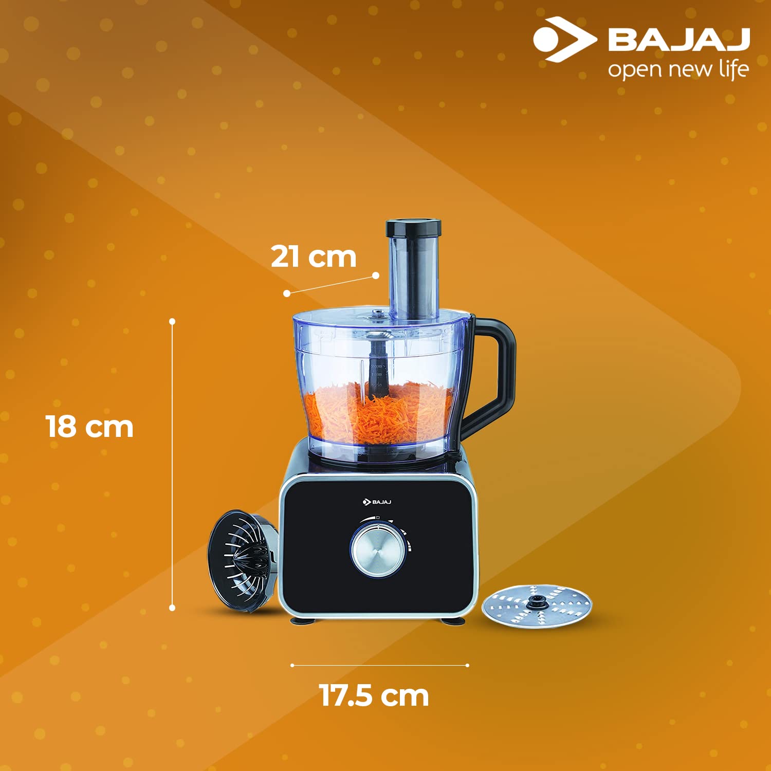 BAJAJ FX 1000 DLX 1000 Watt Food Processor with 6 Blades (Black)_10