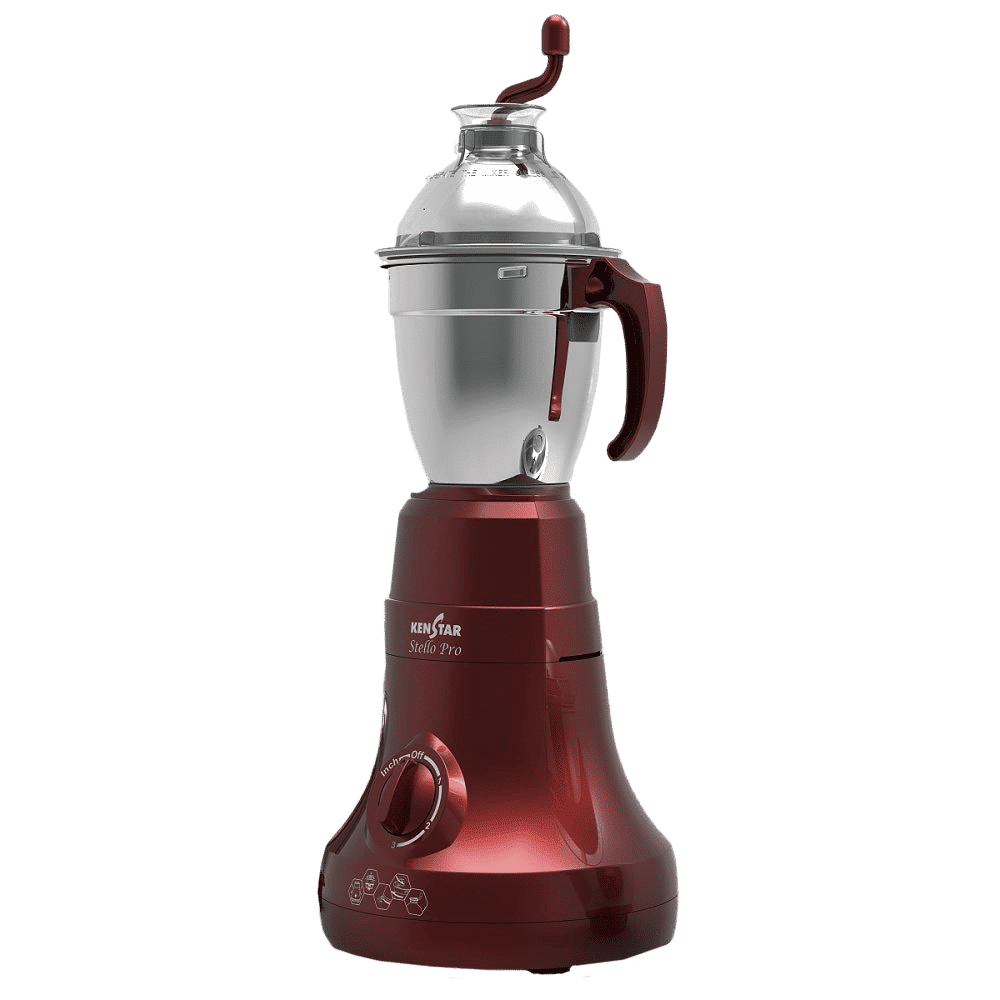 KENSTAR Stello Pro 750 Watt 3 Jars Mixer Grinder (Hands-free Operation, Red)_8