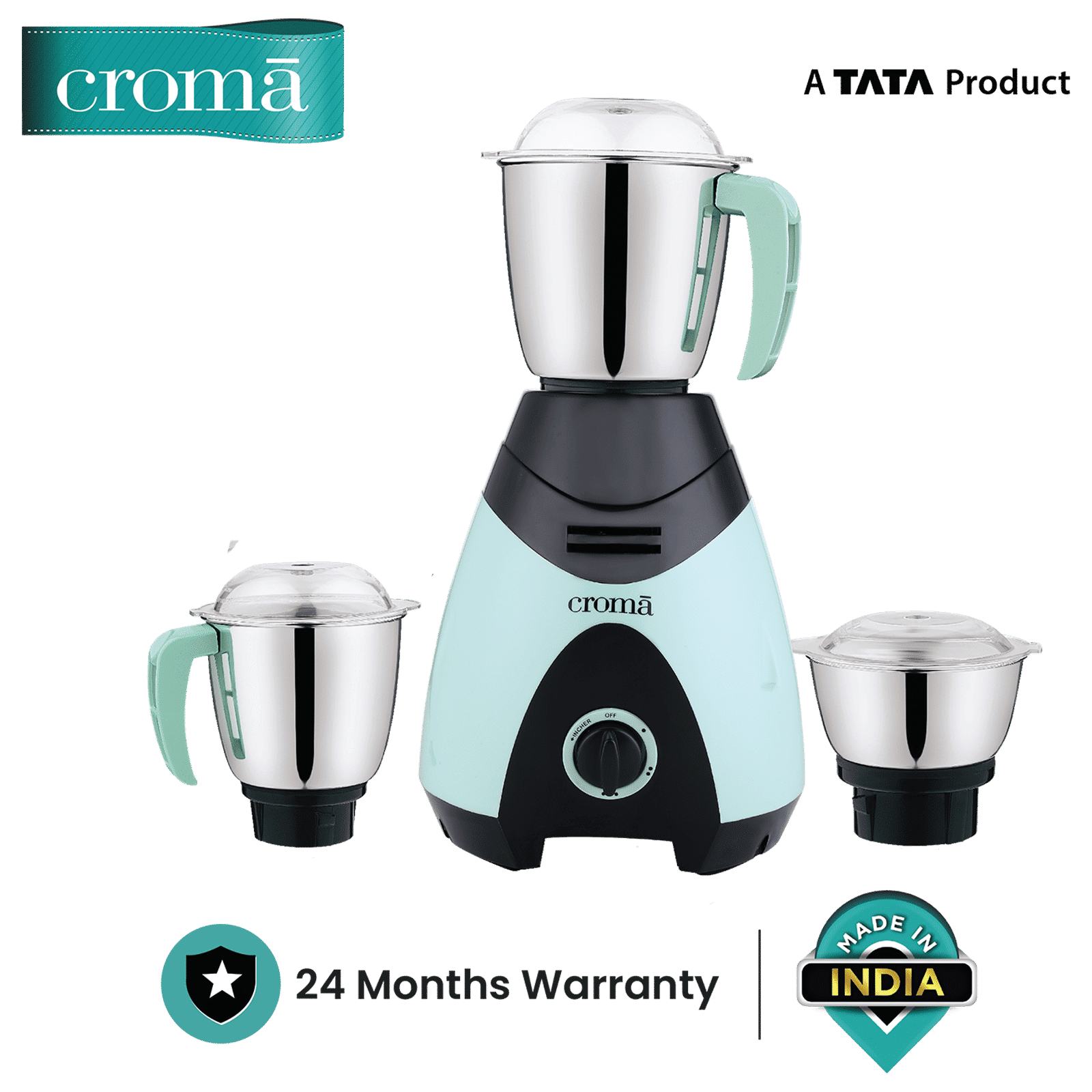 Croma 750 Watt 3 Jars Mixer Grinder (19000 RPM, 3 Speed Control with Pulse Function, Black/Green) Croma 750 Watt 3 Jars Mixer Grinder (19000 RPM, 3 Speed Control with Pulse Function, Black/Green)_12