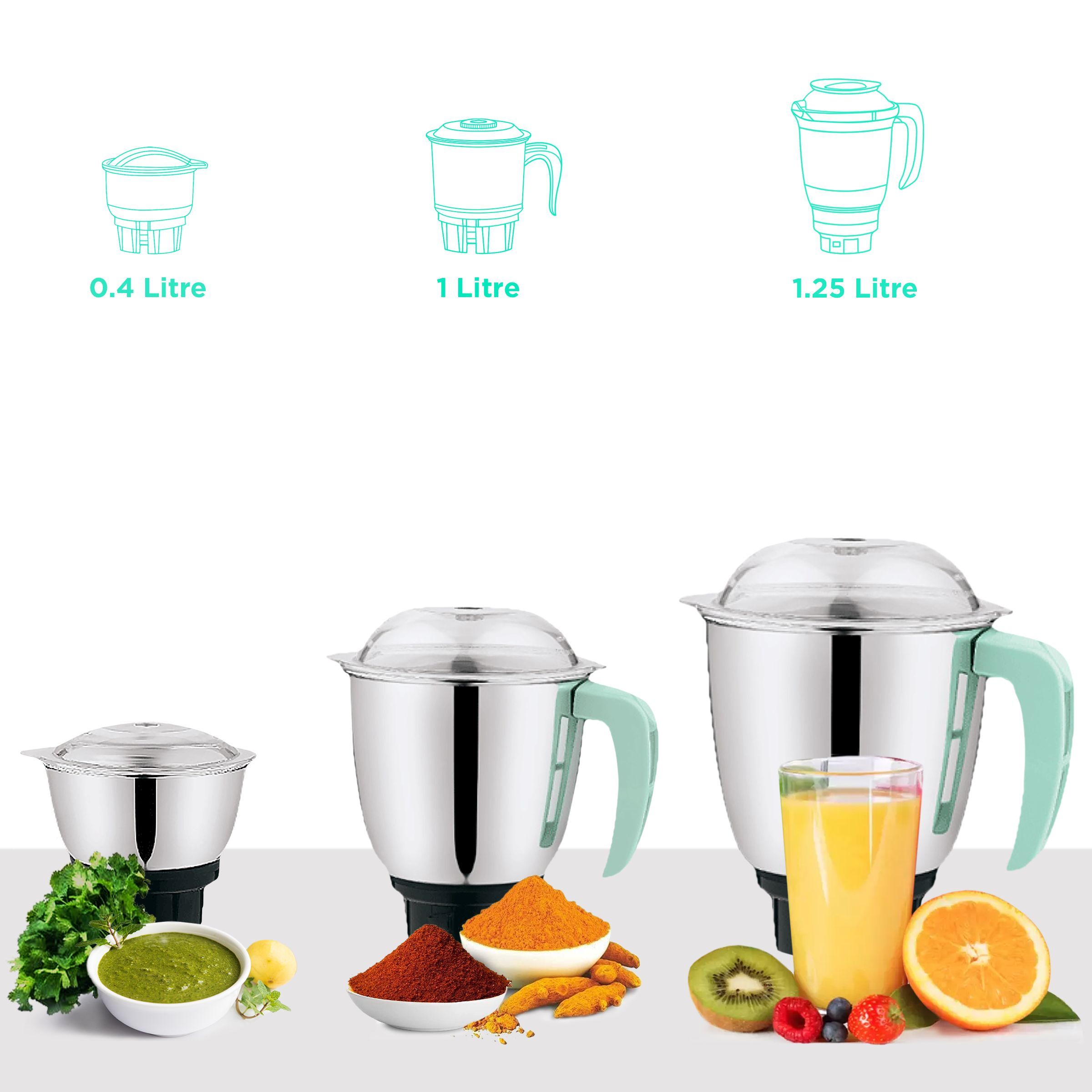 Croma 750 Watt 3 Jars Mixer Grinder (19000 RPM, 3 Speed Control with Pulse Function, Black/Green) Croma 750 Watt 3 Jars Mixer Grinder (19000 RPM, 3 Speed Control with Pulse Function, Black/Green)_4