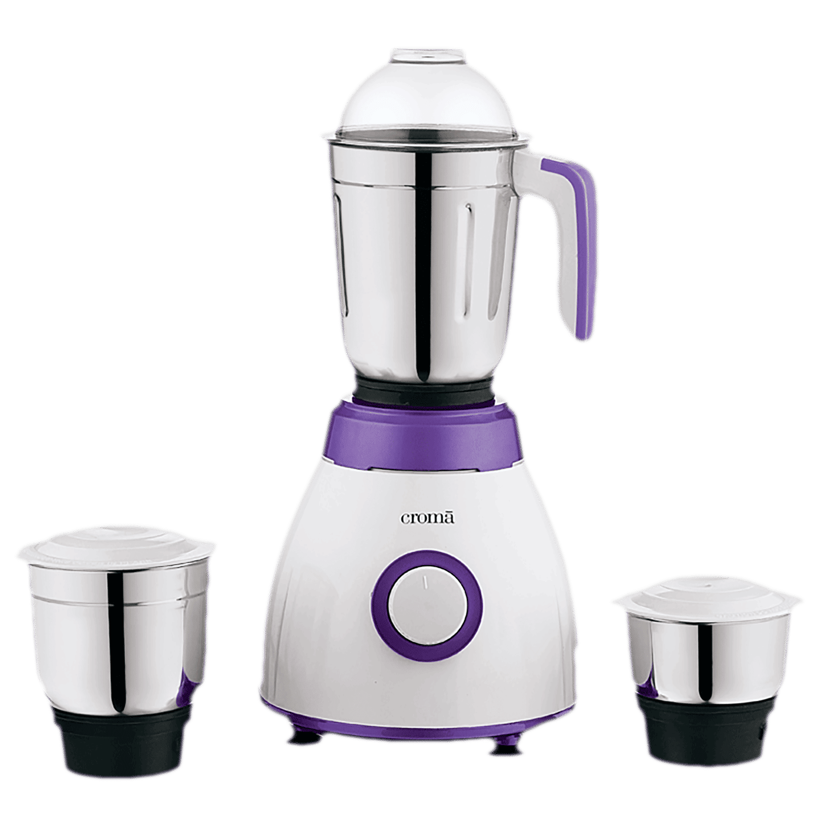 Croma 500 Watt 3 Jars Mixer Grinder (Rust Resistant, White/Purple)_1