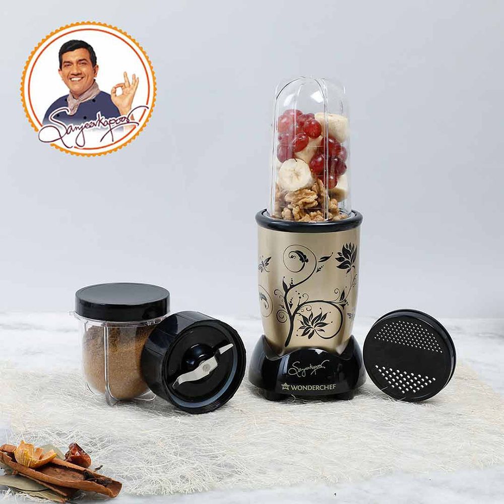 WONDERCHEF Nutri-Blend 400 Watt 2 Jars Mixer Grinder Blender (22000 RPM, All-In-One System, Champagne)_12