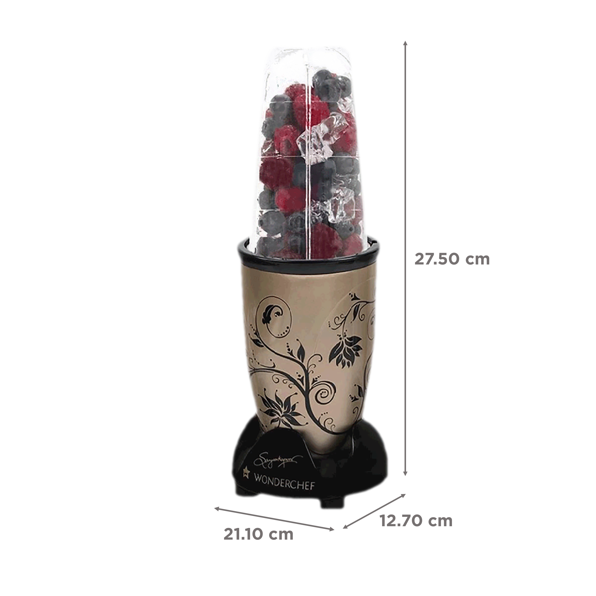 WONDERCHEF Nutri-Blend 400 Watt 2 Jars Mixer Grinder Blender (22000 RPM, All-In-One System, Champagne)_3