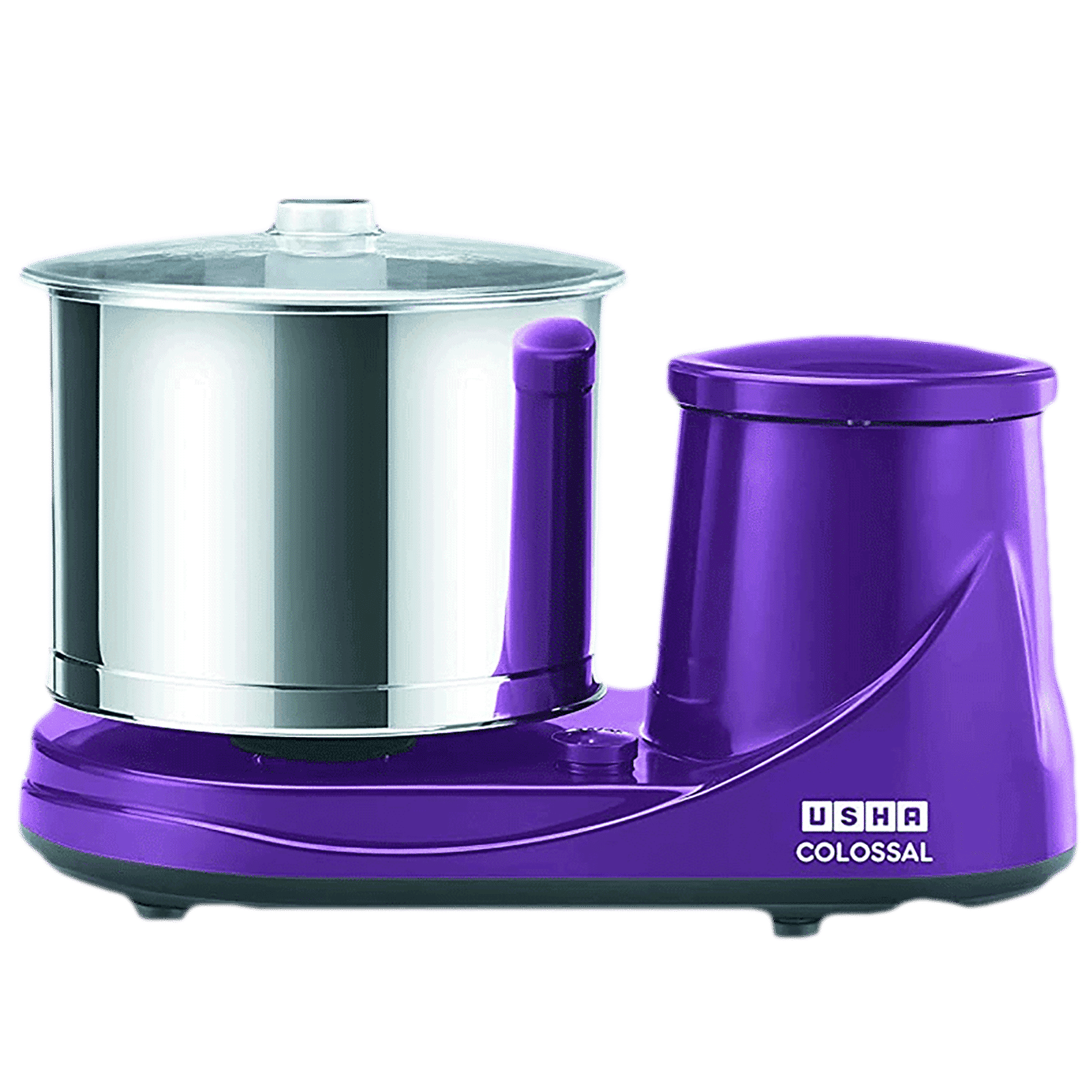 USHA Colossal 2 Litres 2 Stones Wet Grinder with Coconut Scrapper & Atta Kneader (Sturdy High Torque Motor, Magenta)_1