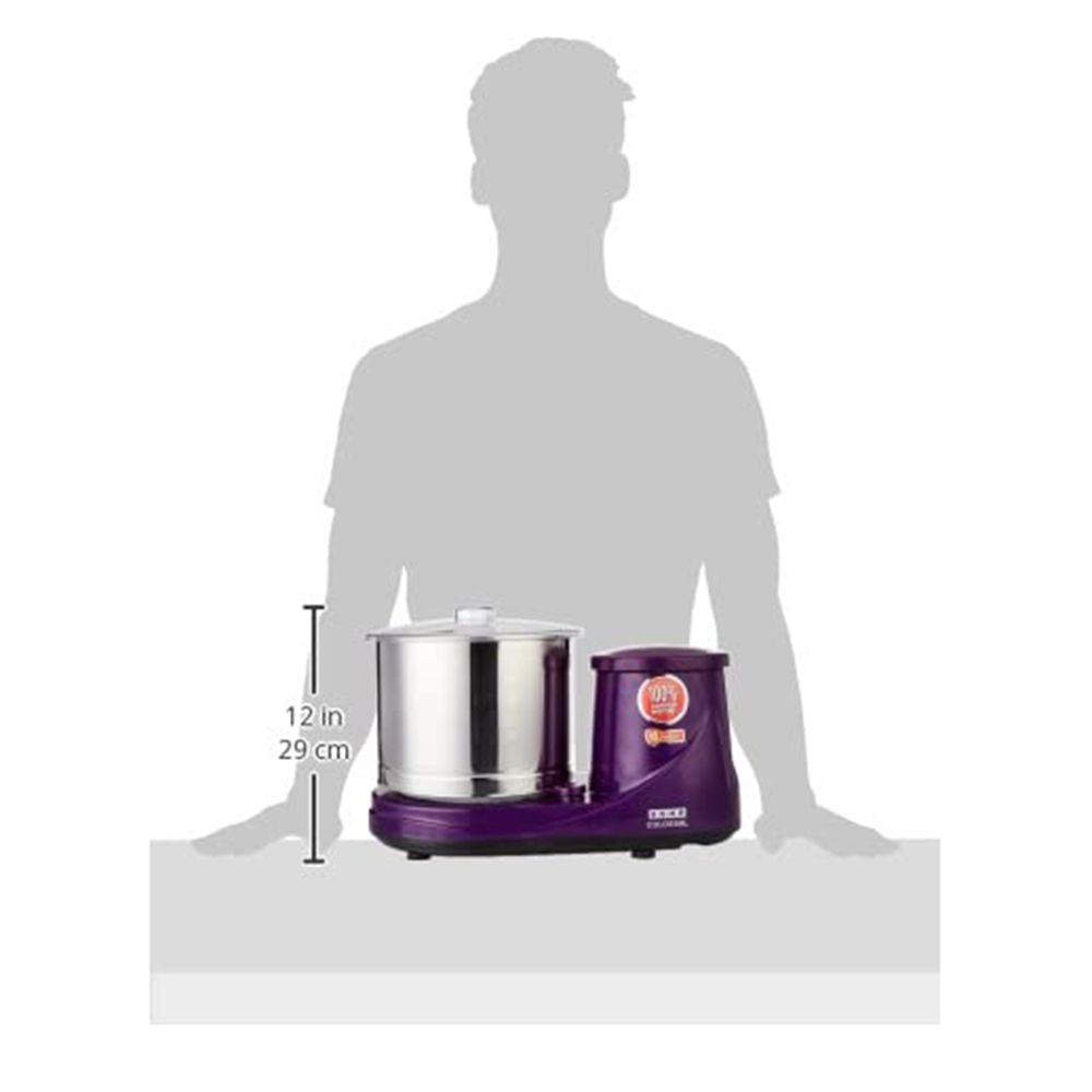 USHA Colossal 2 Litres 2 Stones Wet Grinder with Coconut Scrapper & Atta Kneader (Sturdy High Torque Motor, Magenta)_9