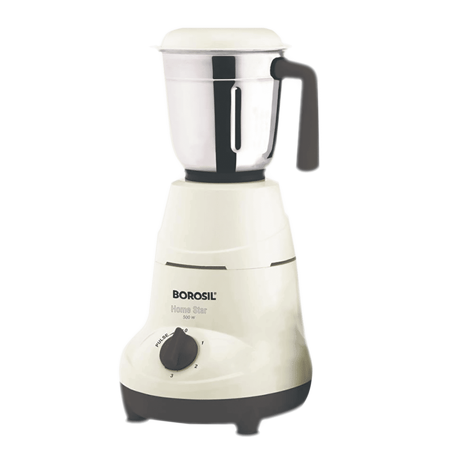BOROSIL HomeStar 500 Watt 3 Jars Mixer Grinder (20000 RPM, 3 Speed Control with Pulse Function, White & Maroon)_5