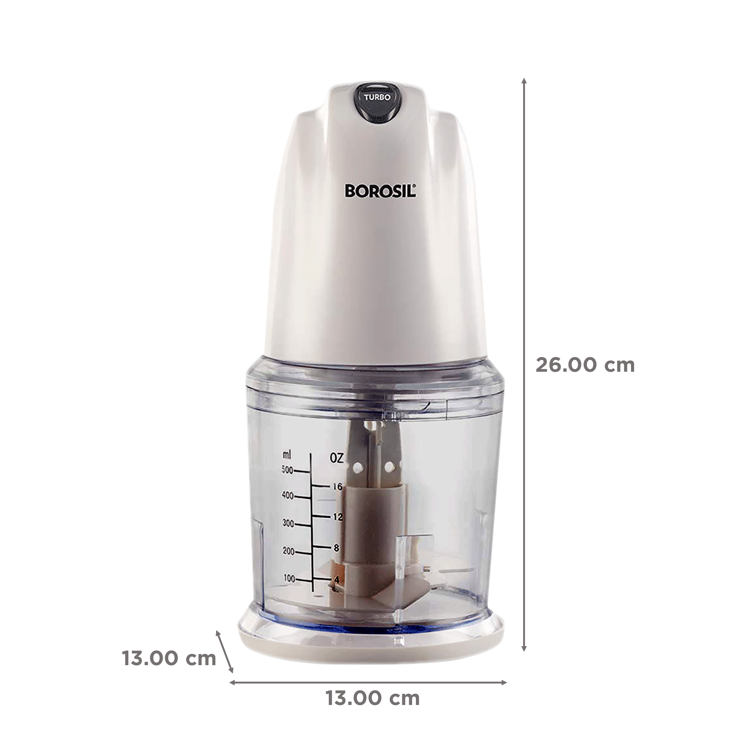 BOROSIL Chef Delite 260 Watt Electric Vegetable Chopper with 2 Blades (White)_6