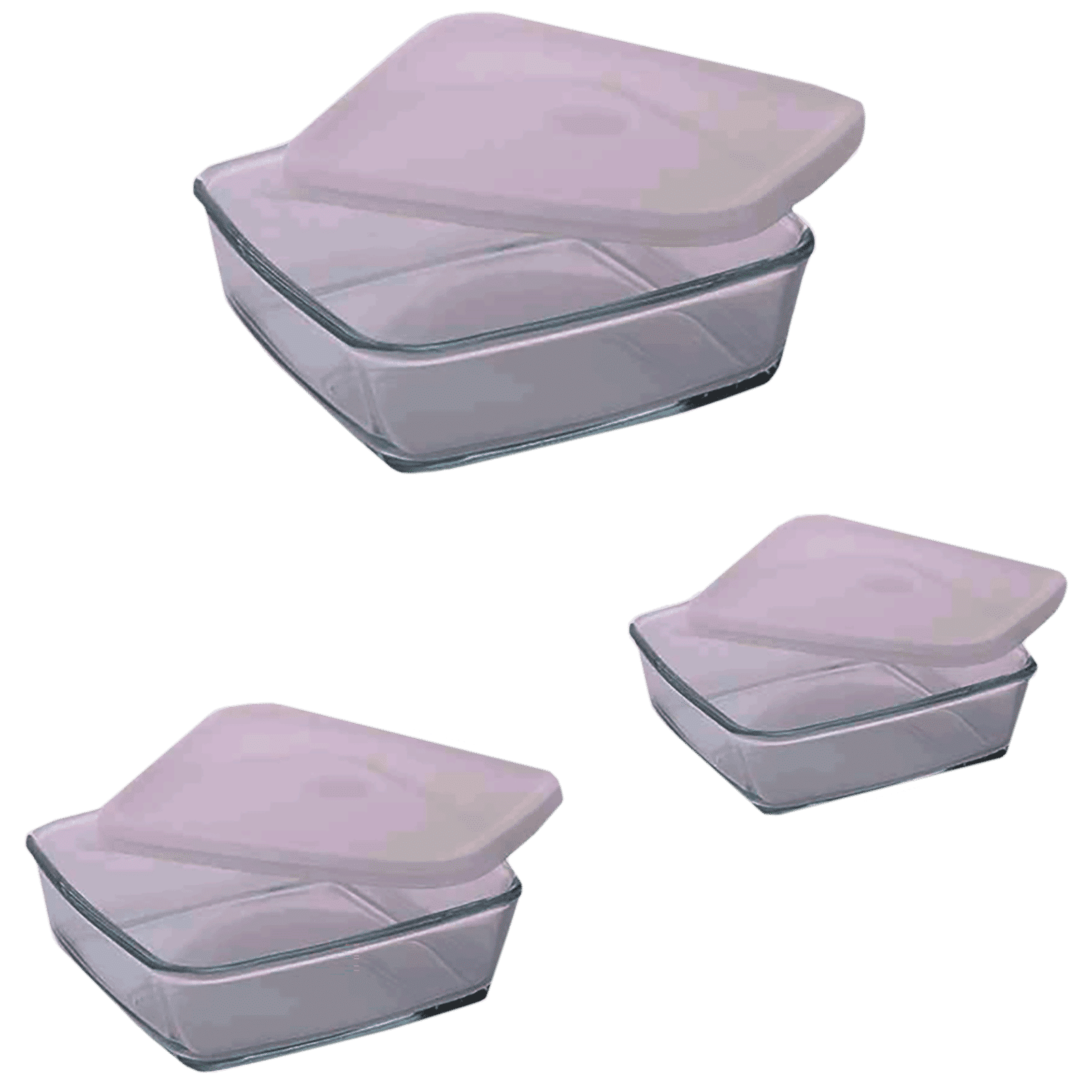BOROSIL IH22DH15626 500ml, 800ml & 1.6L Borosilicate Glass Square Dish with Lid (Set of 3, Scratch Resistant, Transparent) BOROSIL IH22DH15626 500ml, 800ml & 1.6L Borosilicate Glass Square Dish with Lid (Set of 3, Scratch Resistant, Transparent)_1