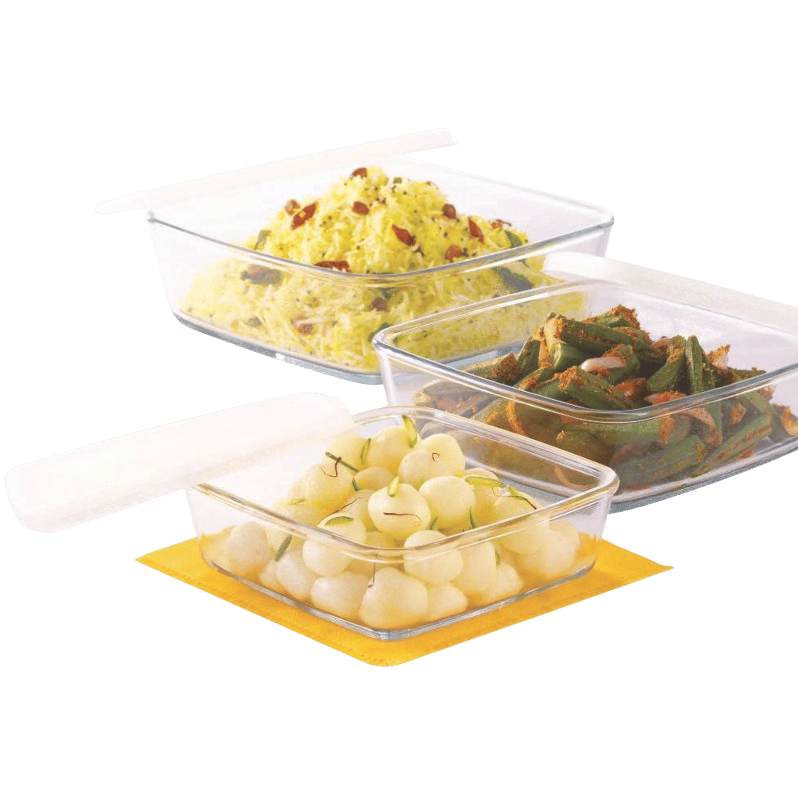 BOROSIL IH22DH15626 500ml, 800ml & 1.6L Borosilicate Glass Square Dish with Lid (Set of 3, Scratch Resistant, Transparent) BOROSIL IH22DH15626 500ml, 800ml & 1.6L Borosilicate Glass Square Dish with Lid (Set of 3, Scratch Resistant, Transparent)_5
