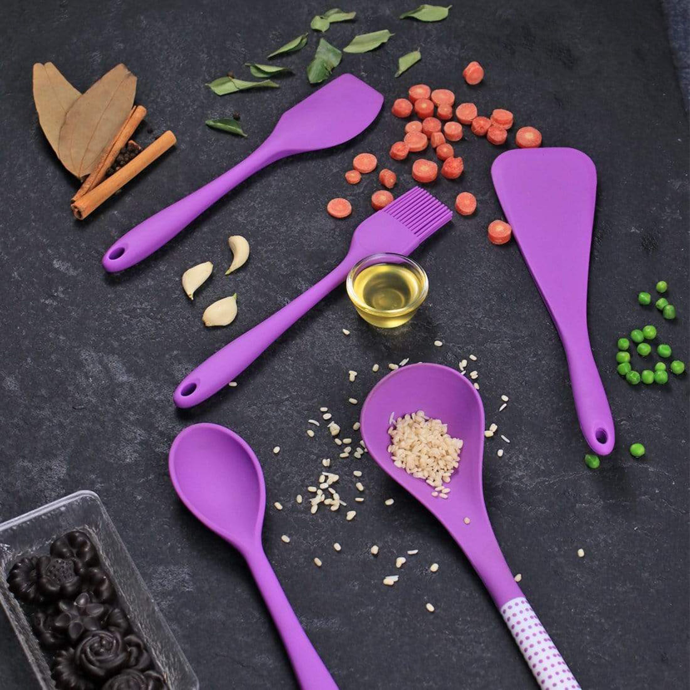 WONDERCHEF Waterstone Spatula (Food Grade Silicone, 63152095, Purple)_6