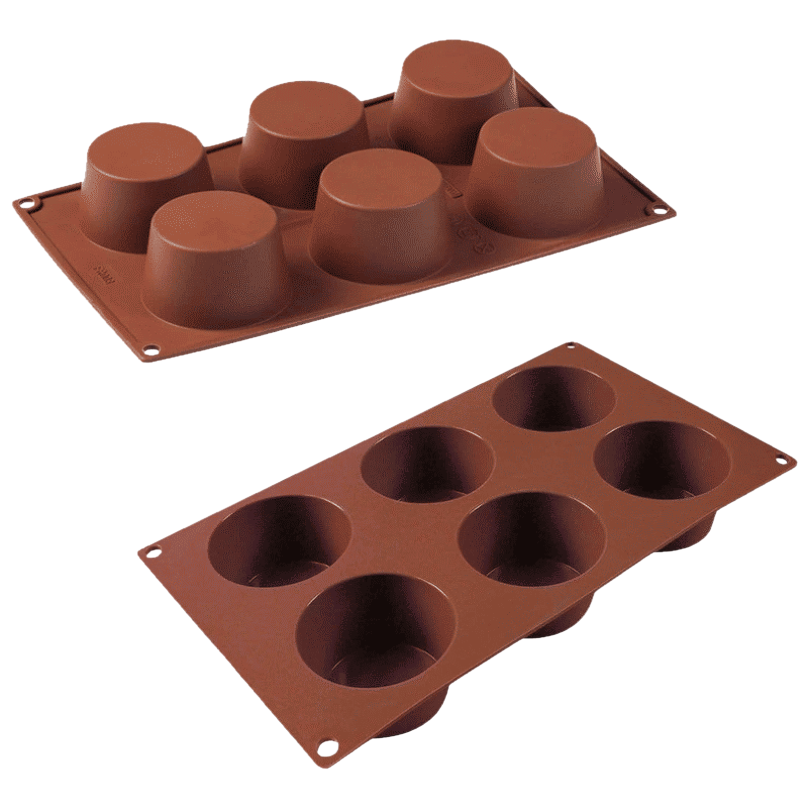 WONDERCHEF Pavoni Muffin 6 Portions Mould For Microwave, Refrigerator (Good Elasticity, 63152908, Brown)_1
