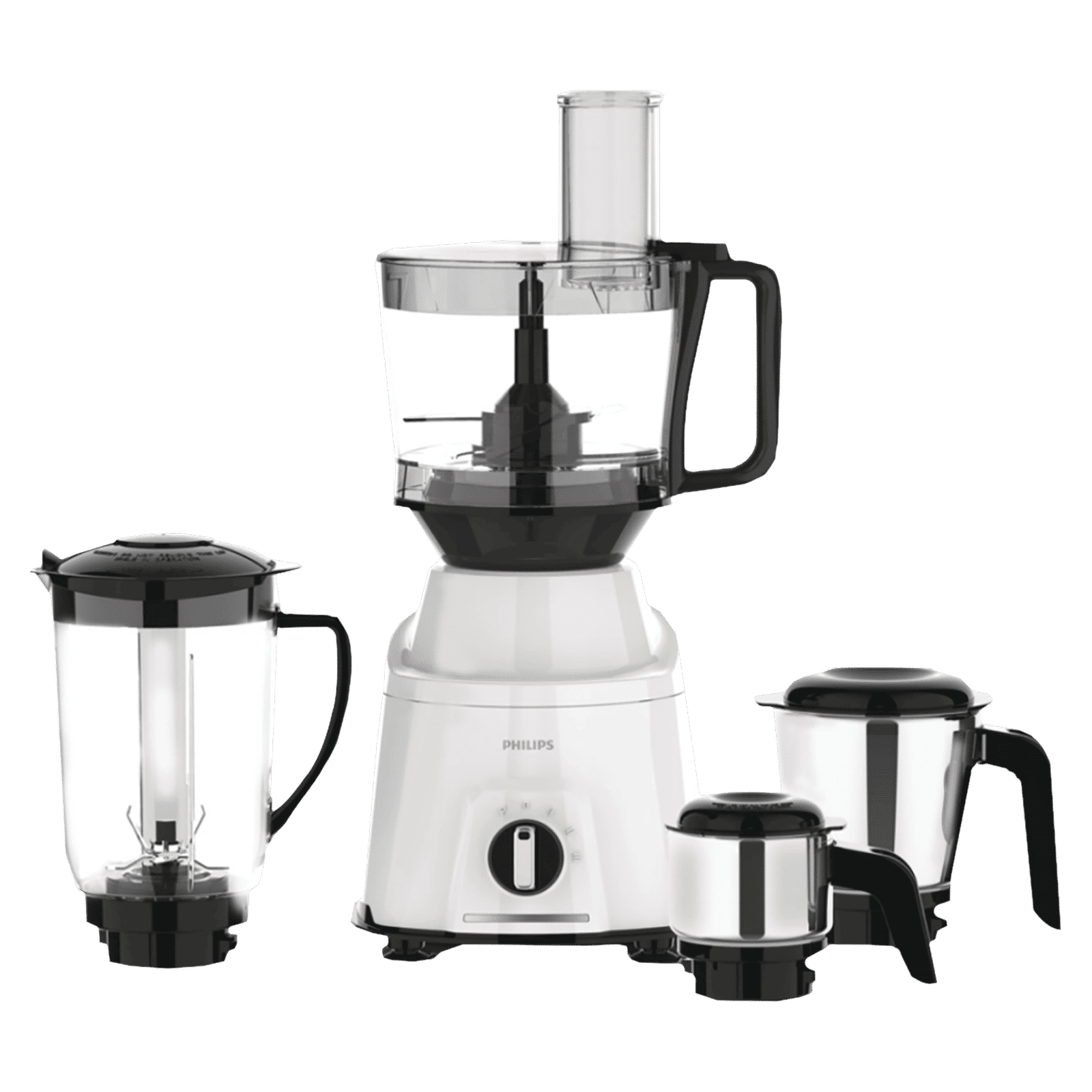 PHILIPS Viva Collection 750 Watt 4 Jars Mixer Grinder (19500 RPM, Gear Drive Technology, Black/White)_1