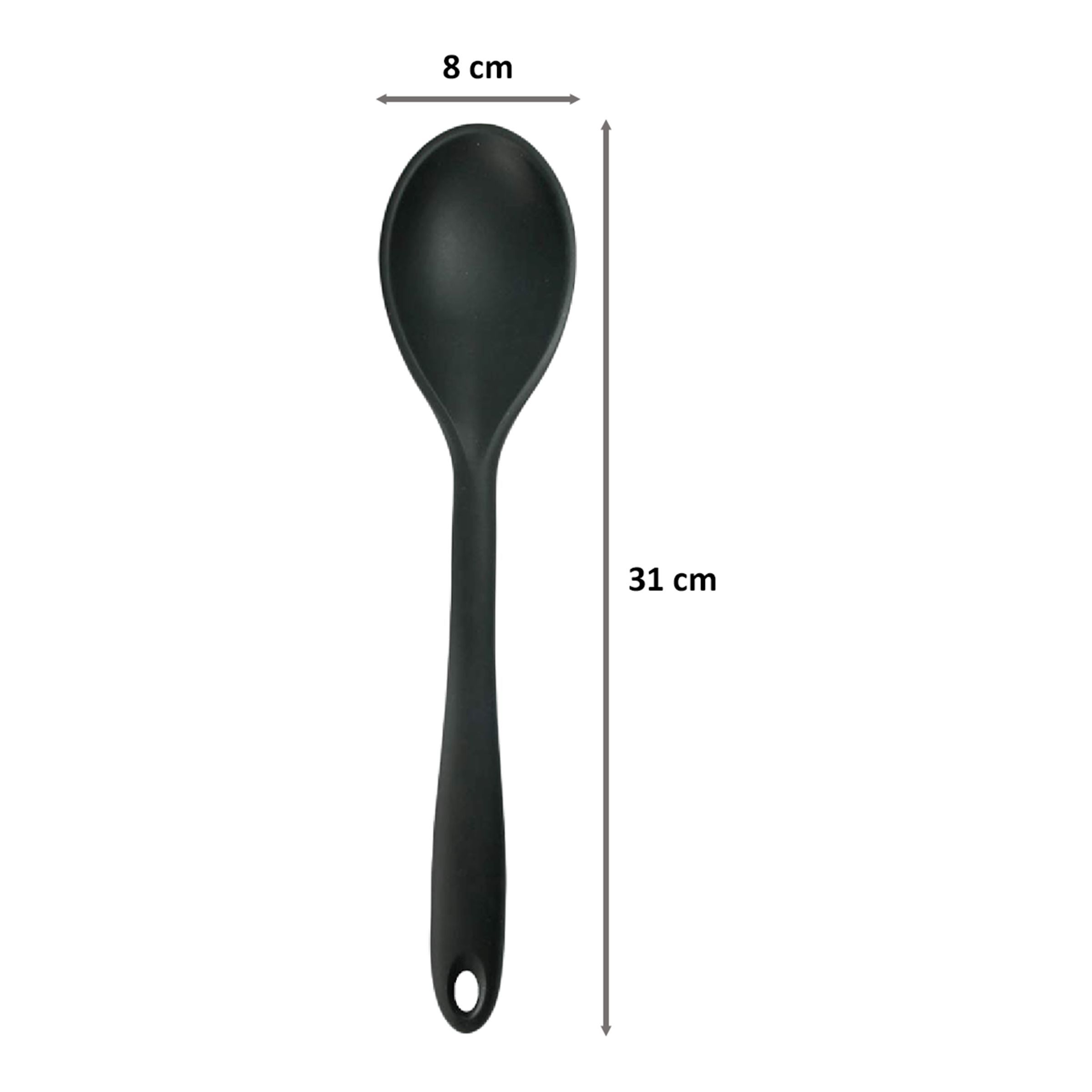 Wonderchef Waterstone Silicone Spoon (Heat Resistant, Black)_2